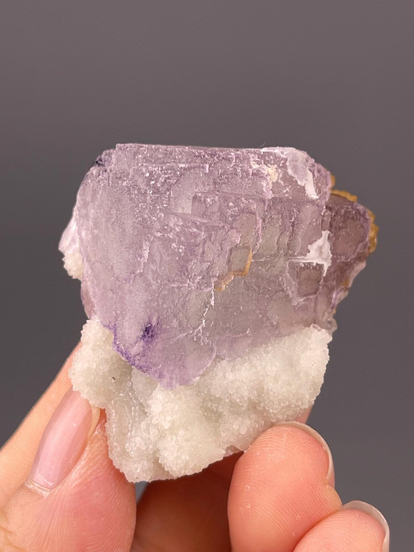 Purple cubic fluorite with QR-code formation from Guizhou, China