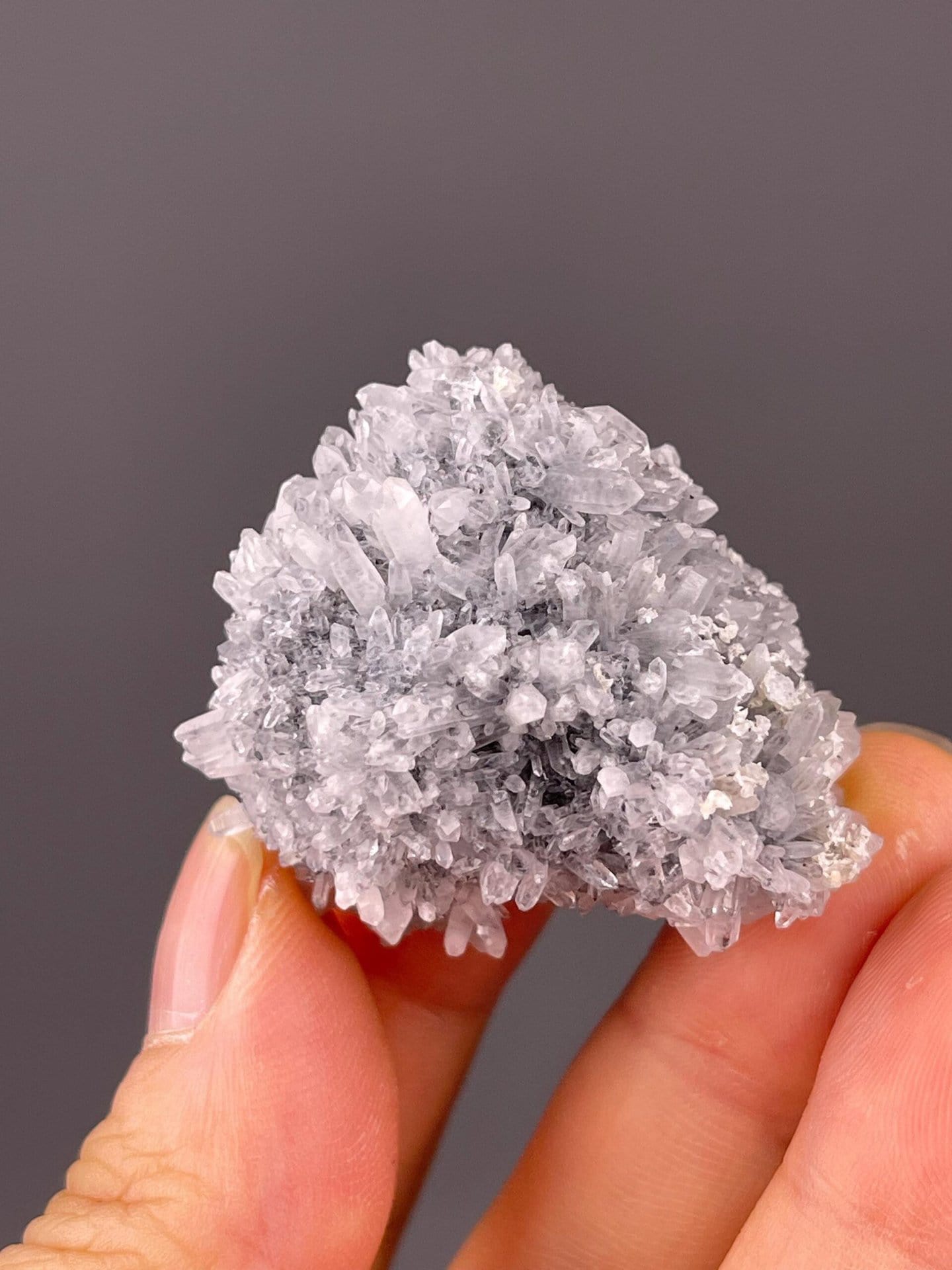 Dense quartz cluster with concealed fluorite core from Fujian, China
