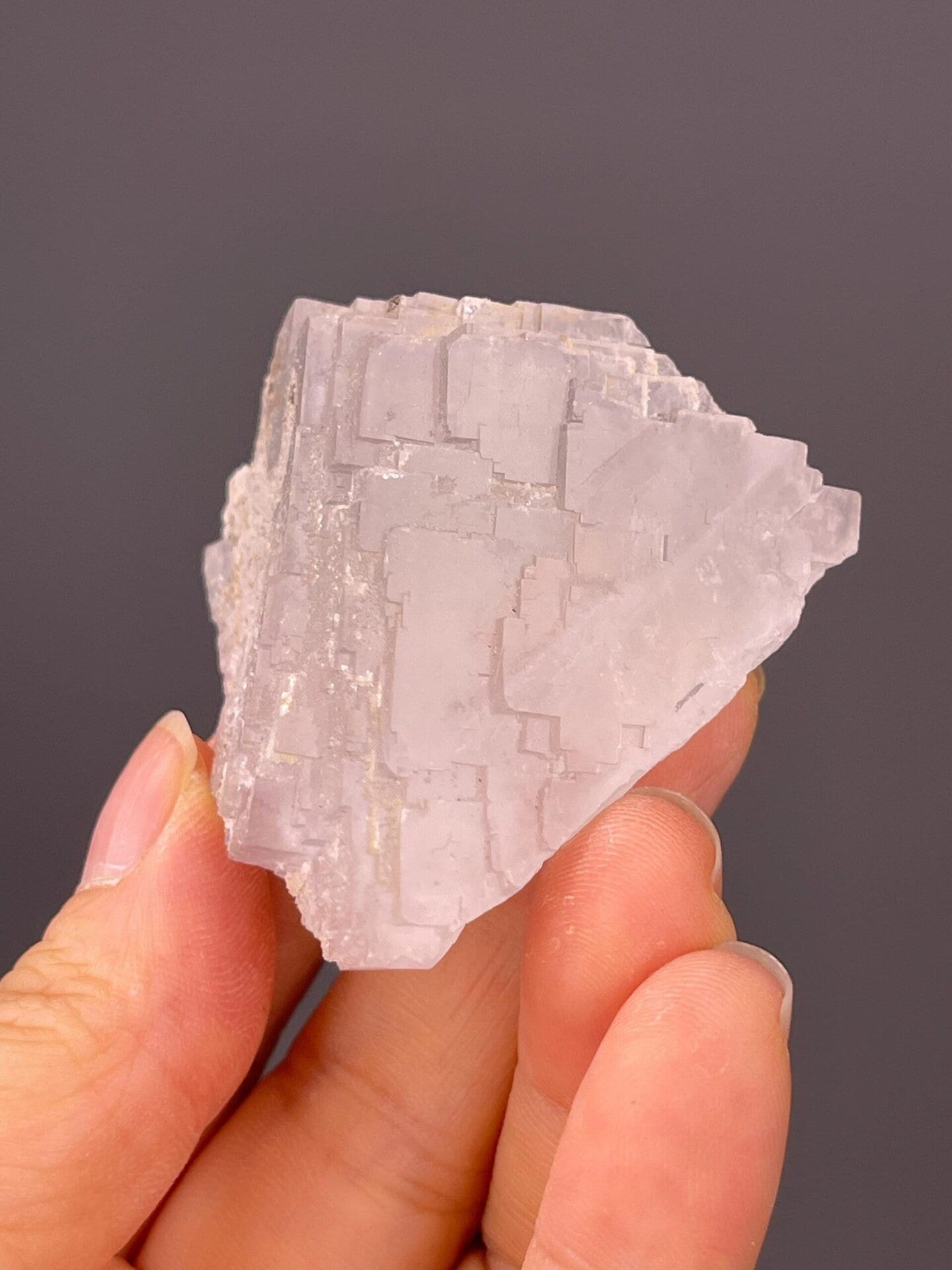 Side view of sugar-coated fluorite cluster, Fujian