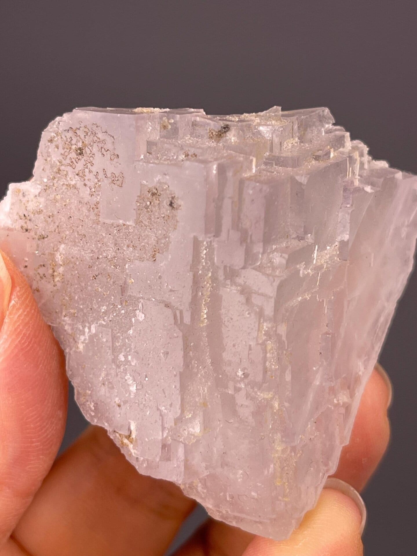 Top view of sugar-coated pale blue fluorite, Fujian Province