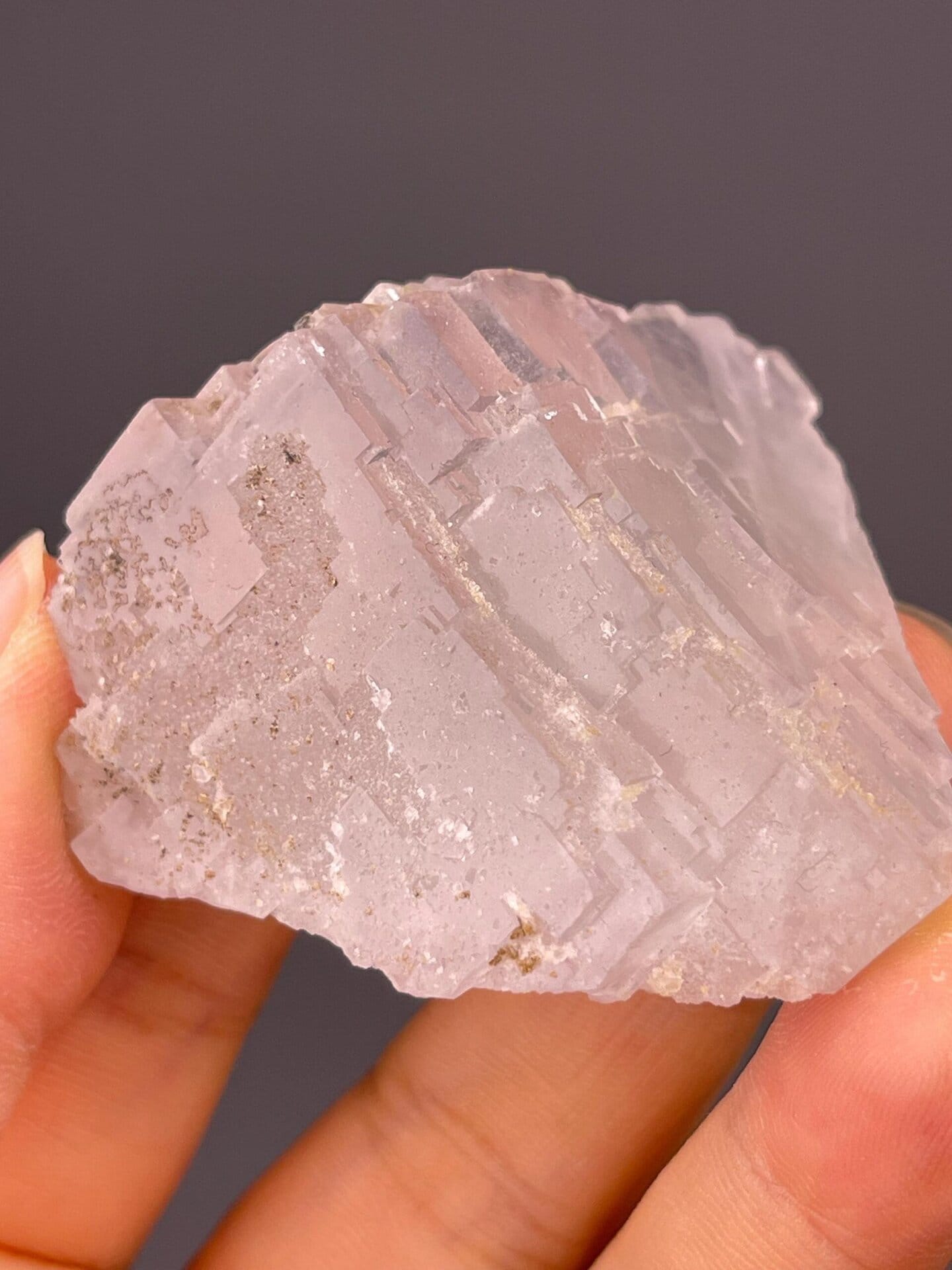 Detail of sugar microcrystal texture on fluorite surface