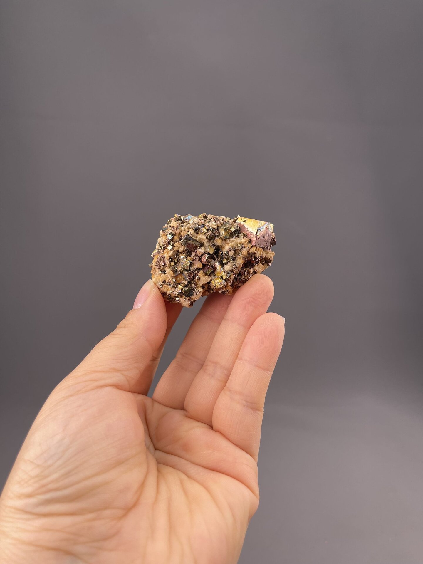 Front view of chalcopyrite, 22×13×15 mm, Jiangxi Province