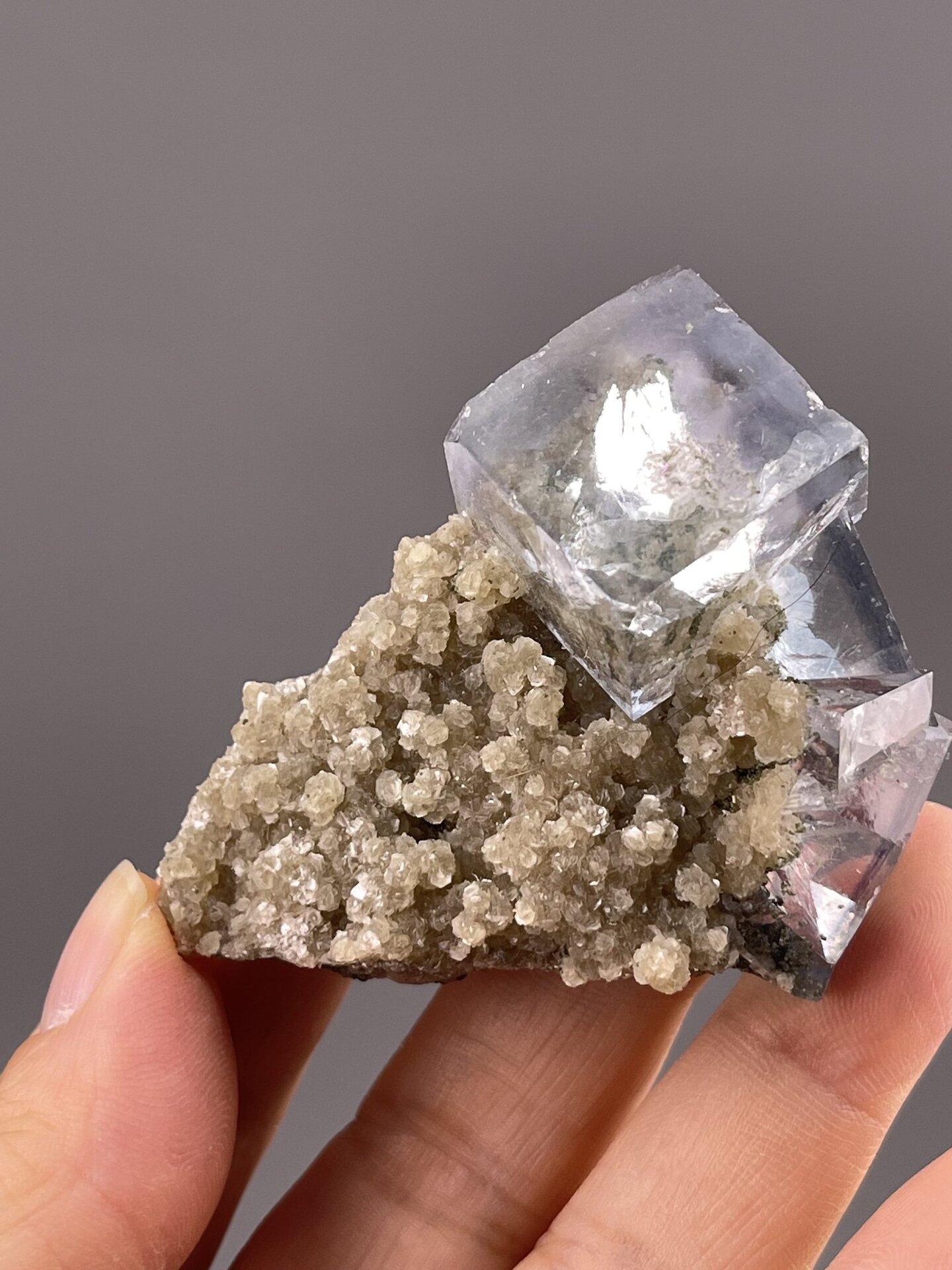 Transparent Fluorite Crystal from Yaogangxian Mine, China – crystal termination detail