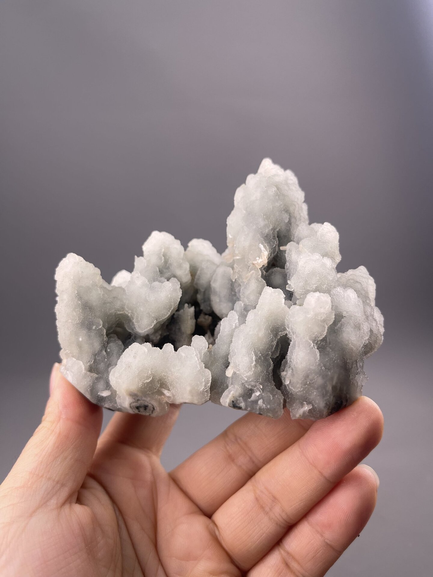 Light blue botryoidal quartz with matte surface, Parvati Valley, Himachal Pradesh