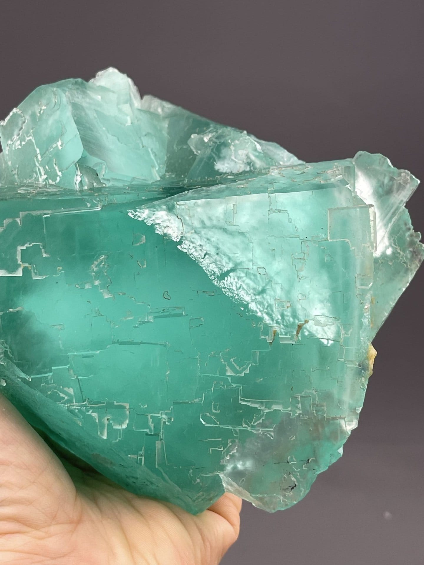 Close-up of mint-green fluorite cubic crystals, Yaogangxian Mine, Hunan
