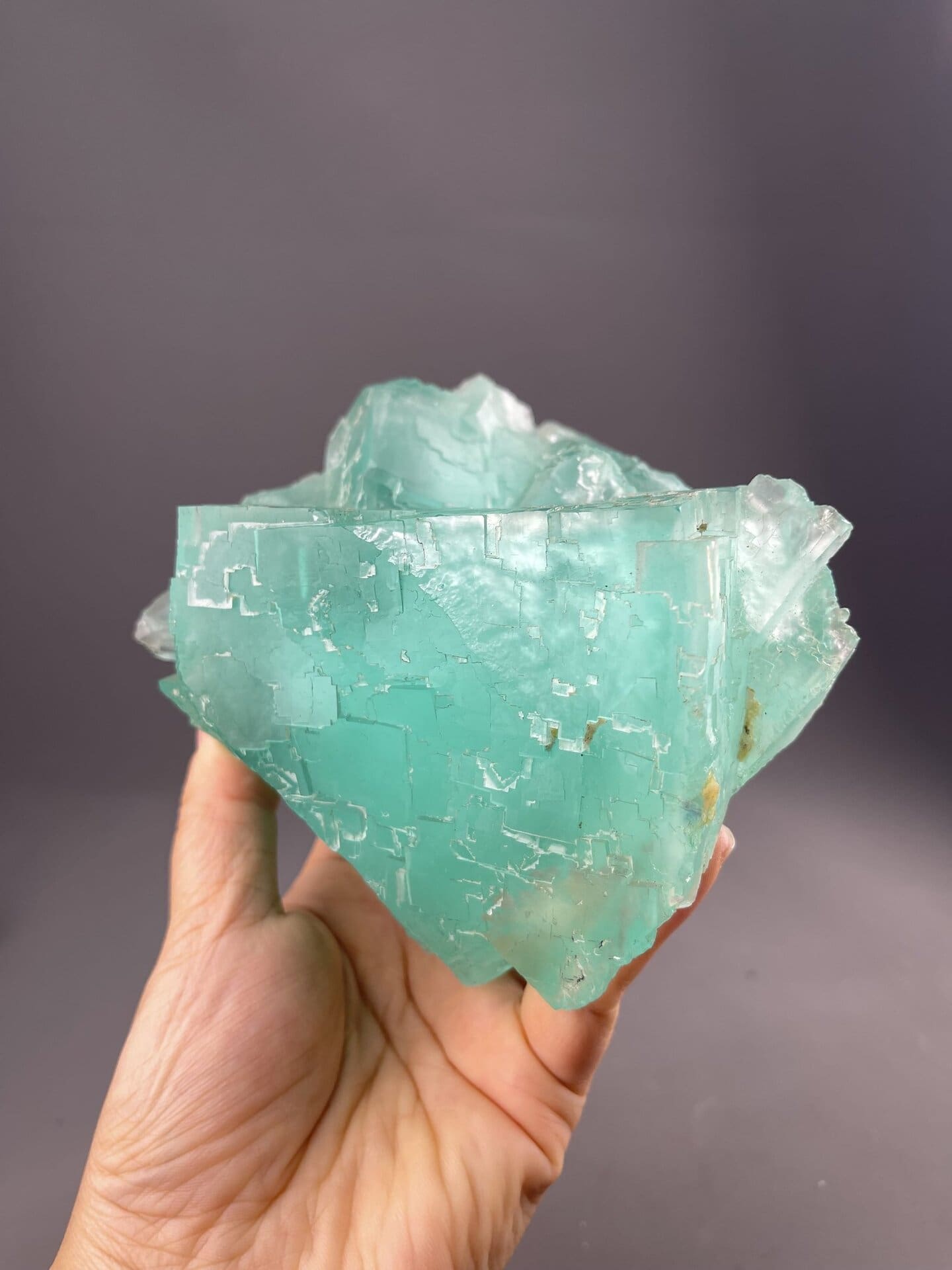 Mint-green fluorite specimen showing vitreous luster, Yaogangxian Mine
