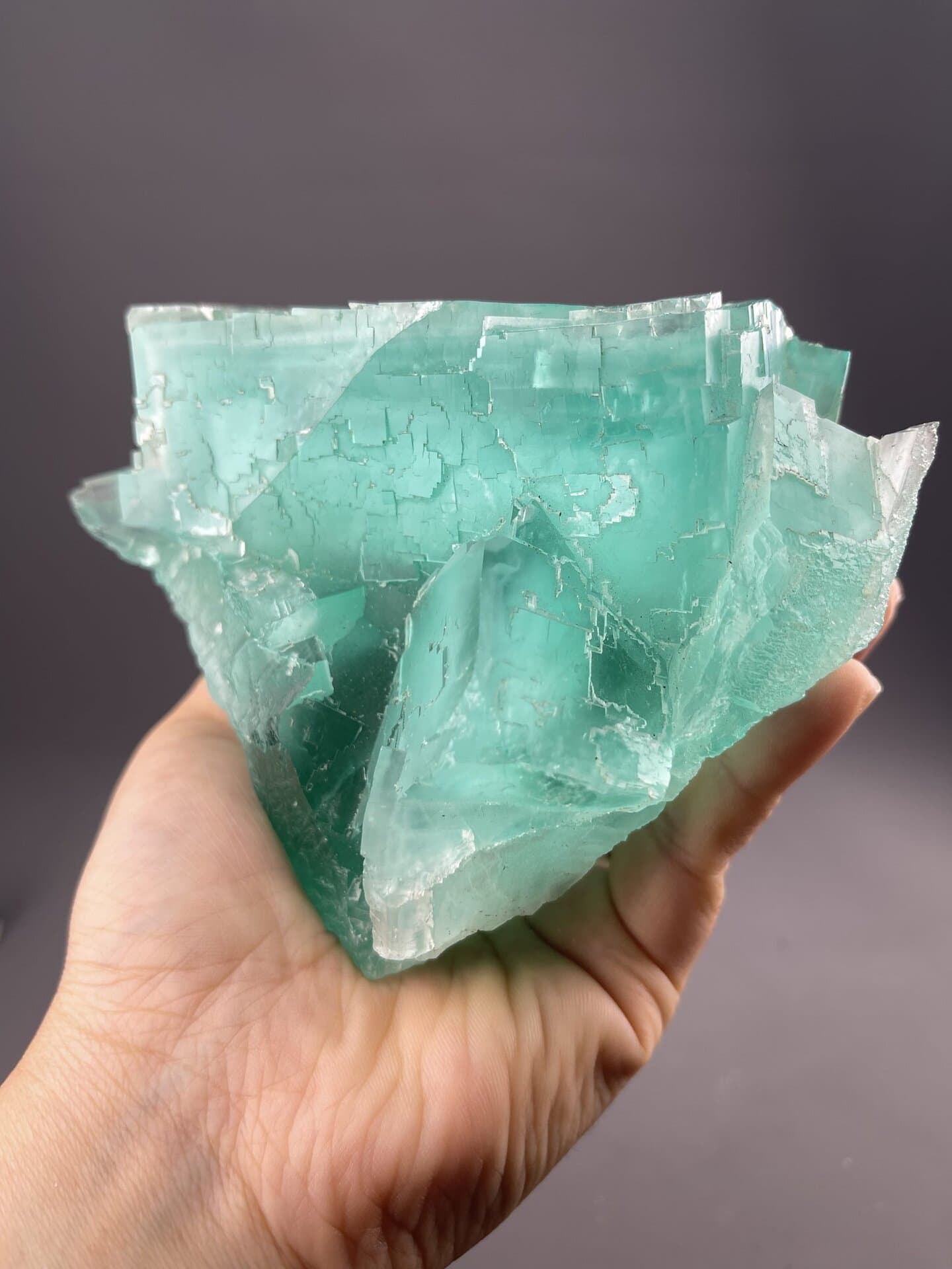 Collector-grade green fluorite cubic cluster, Yaogangxian Mine, Hunan