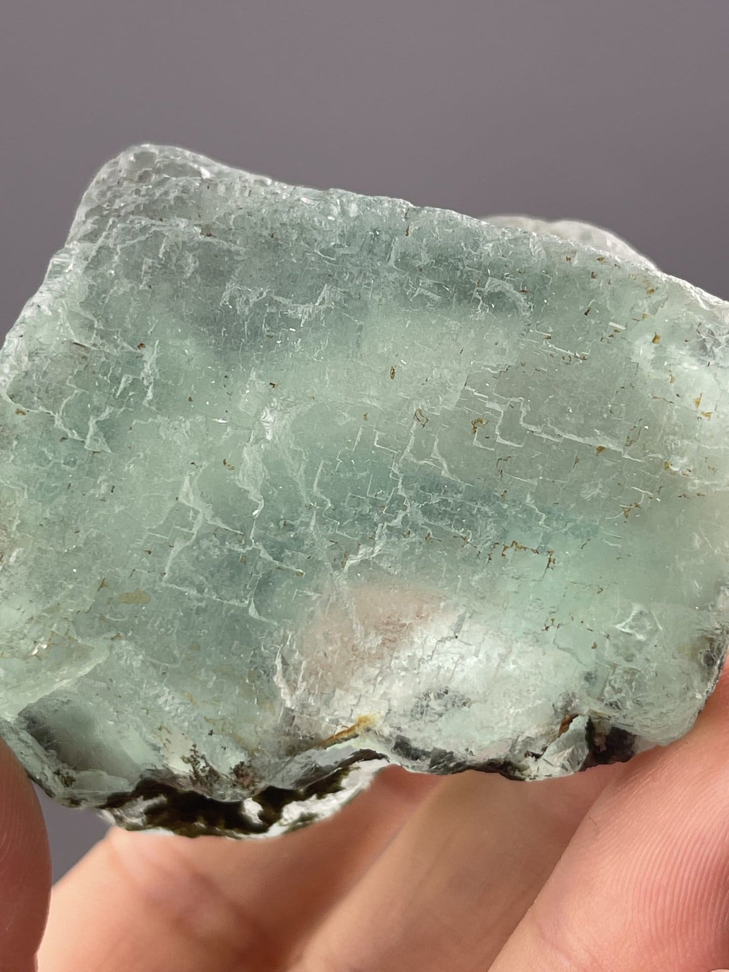 Translucent Green Fluorite Cube from Yaogangxian Mine, Hunan – lustre and transparency detail