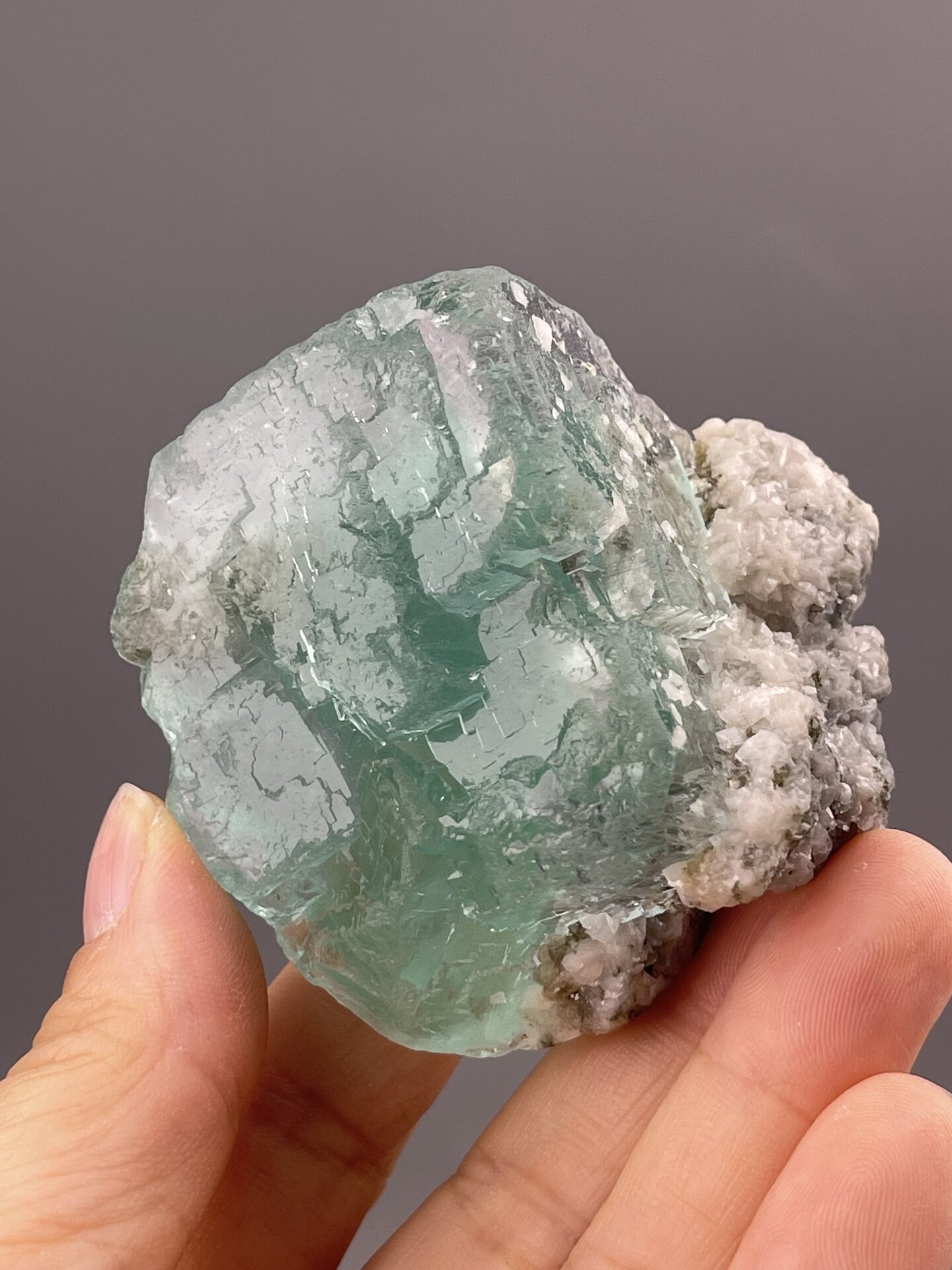 Close-up of purple fluorite cubic crystals, Yaogangxian Mine, Hunan