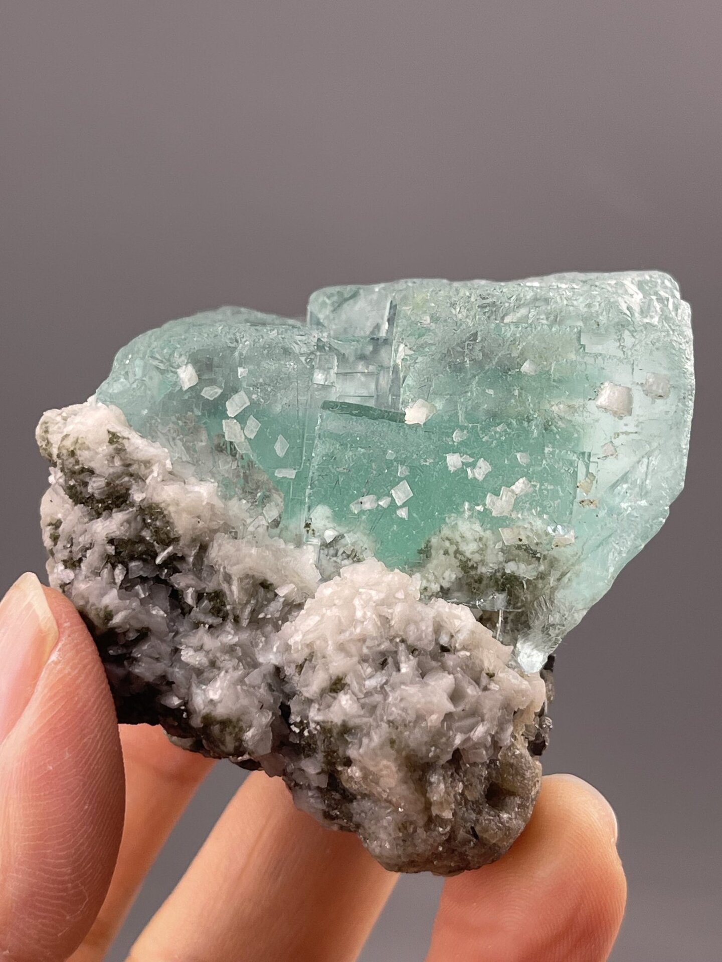 Purple fluorite cluster top view, Chenzhou, Hunan, China