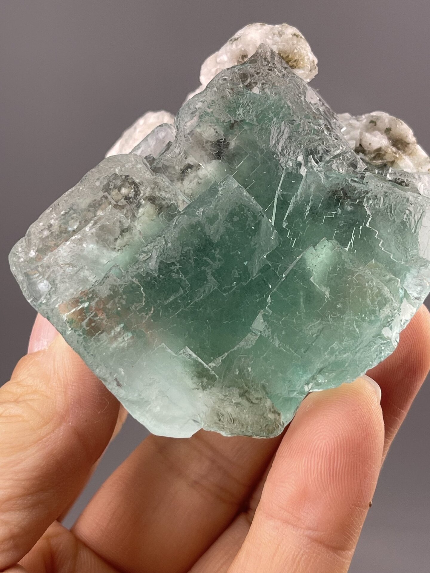 Sharp-edged purple fluorite cubes, Chenzhou, Hunan, China