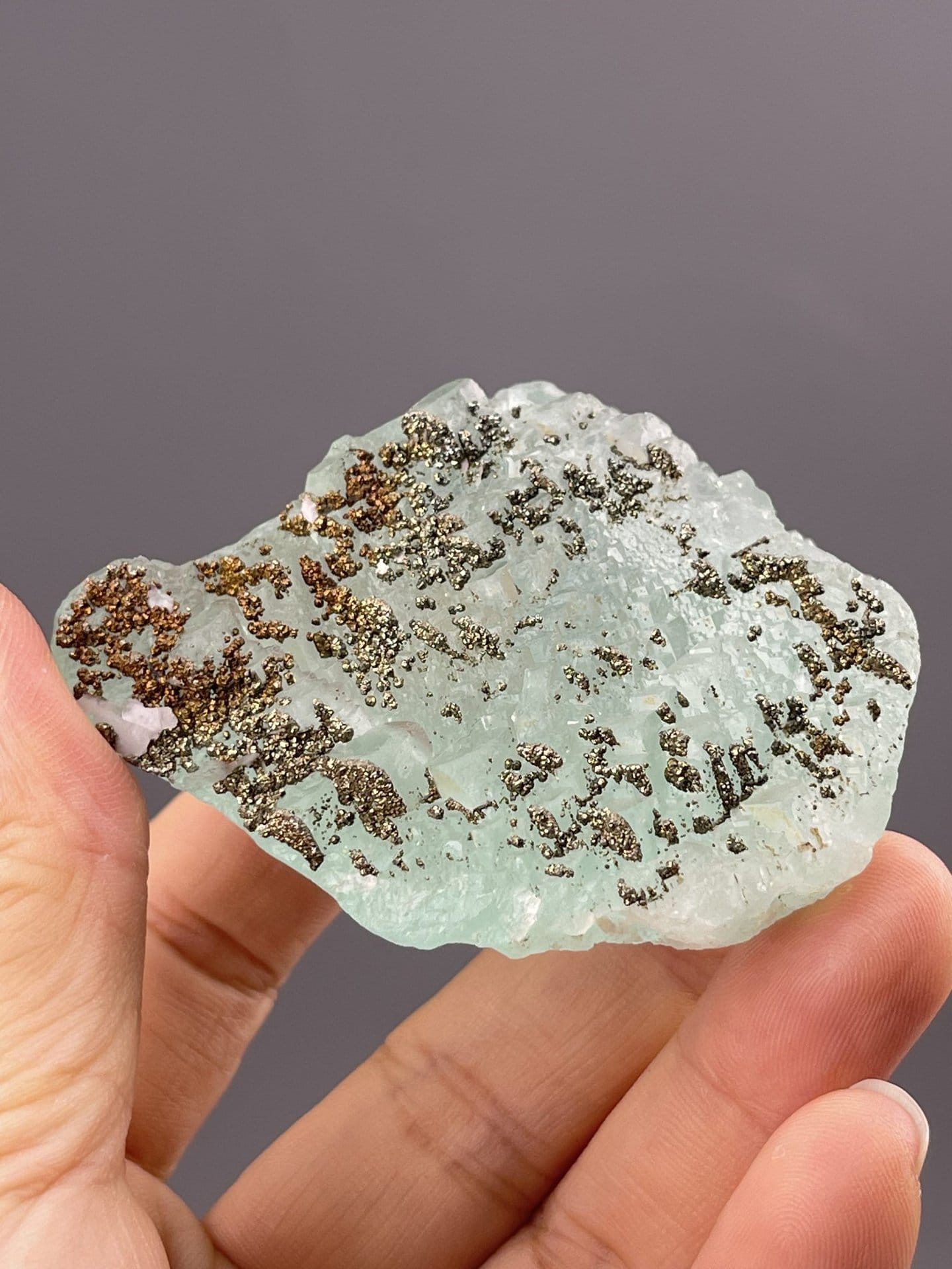 Translucent Light Green Fluorite Cube from Yaogangxian Mine – side profile