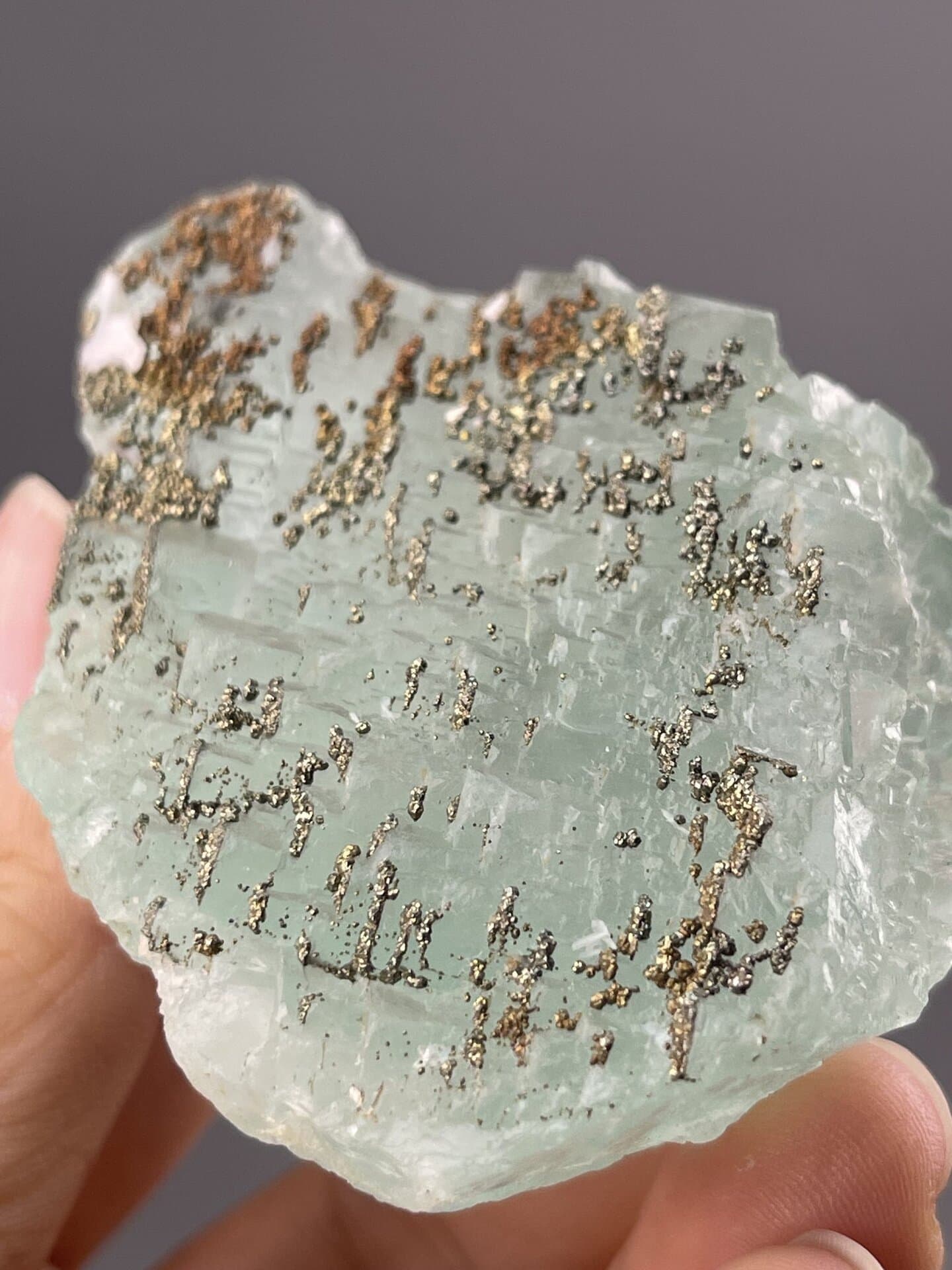 Translucent Light Green Fluorite Cube from Yaogangxian Mine – reverse side