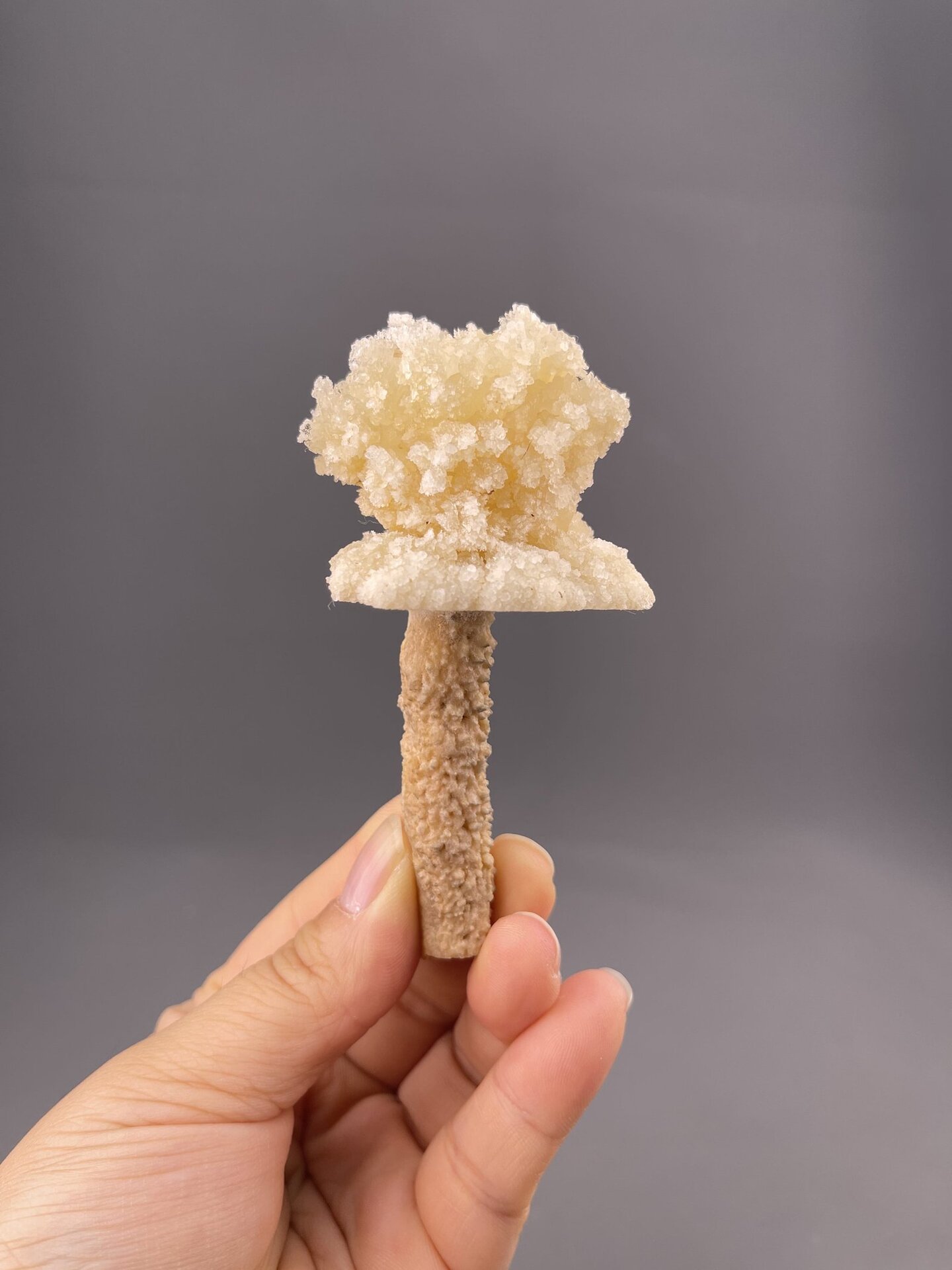 Off-white quartz cluster with druzy cap, Yunnan Province, China