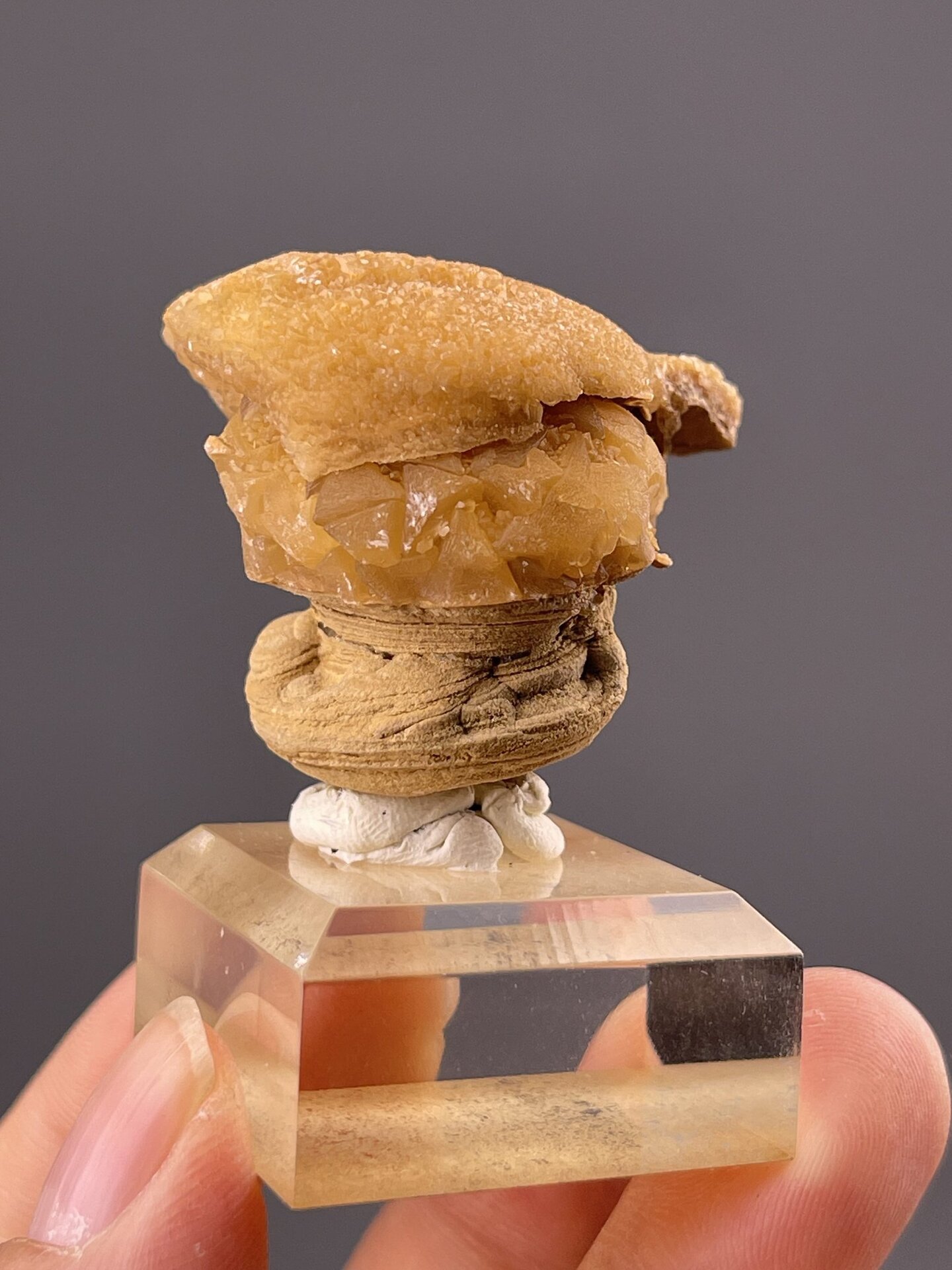 Detail of calcite surface showing glossy vitreous luster quality