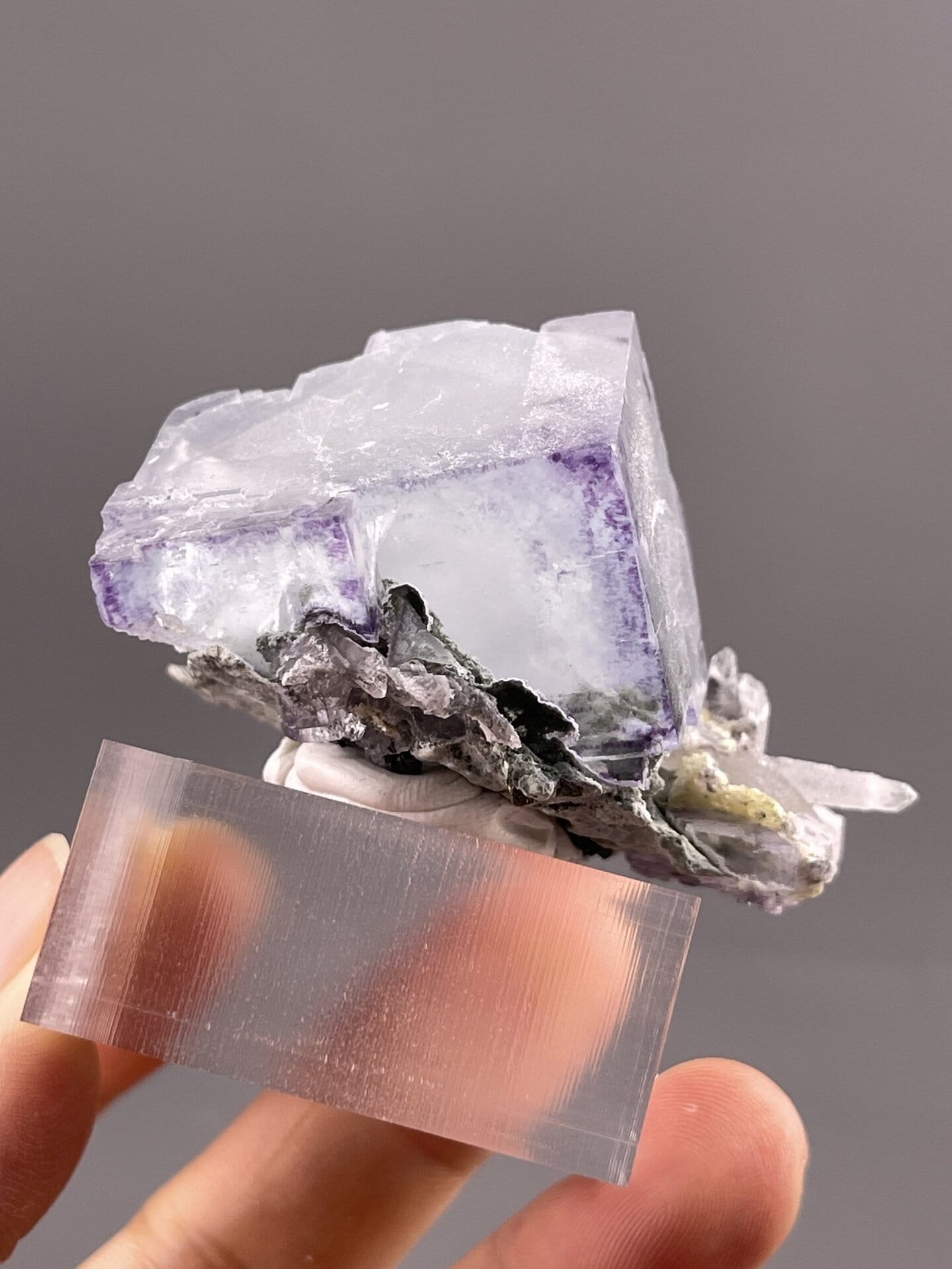 Phantom Fluorite Crystal from Yaogangxian Mine, China – crystal termination detail