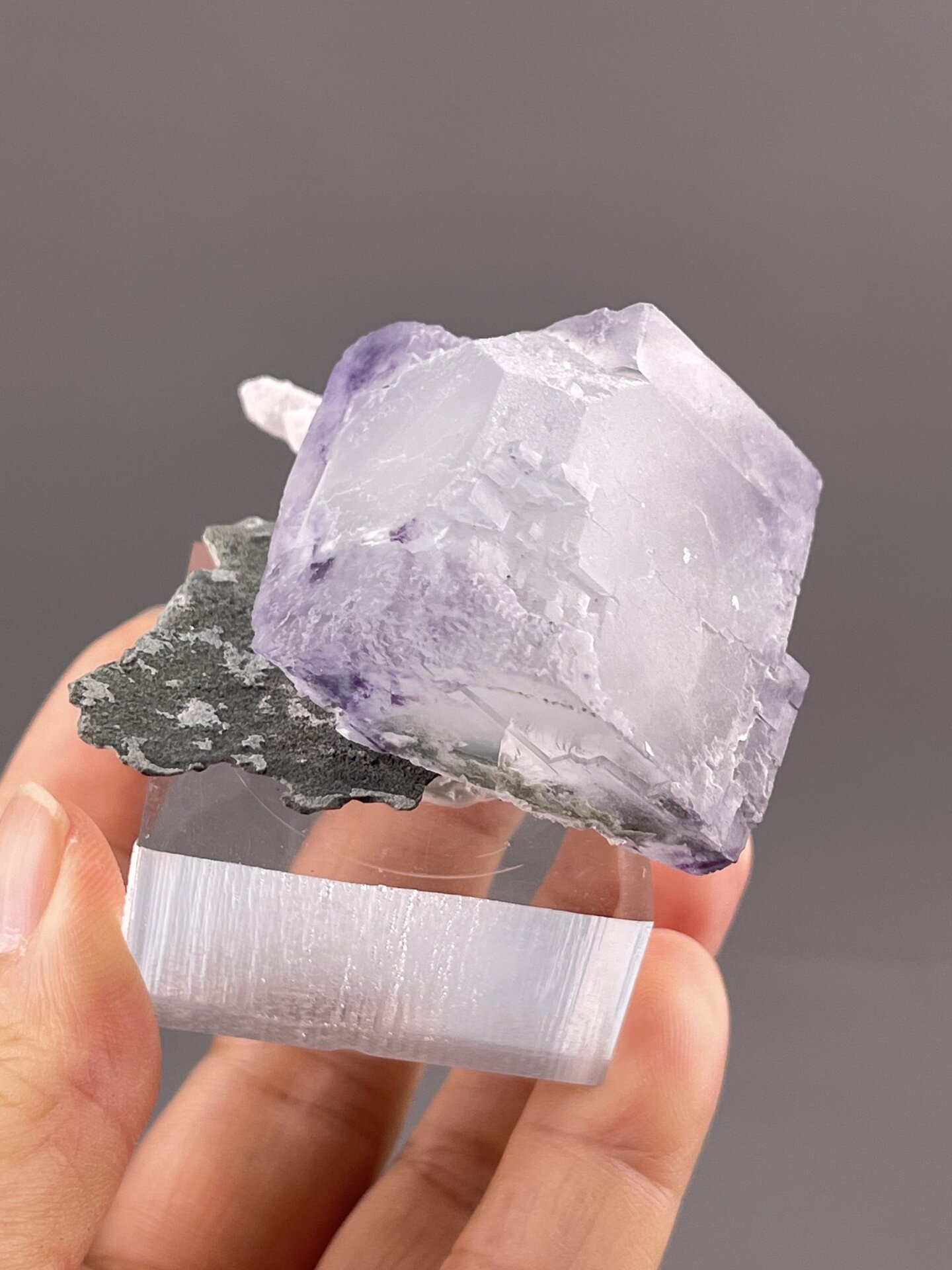 Phantom Fluorite Crystal from Yaogangxian Mine, China – full specimen against white background