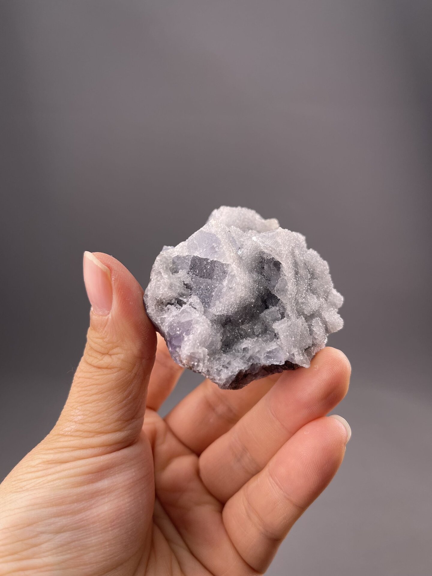 Purple fluorite crystal cluster from Fujian Province, China, cubic habit