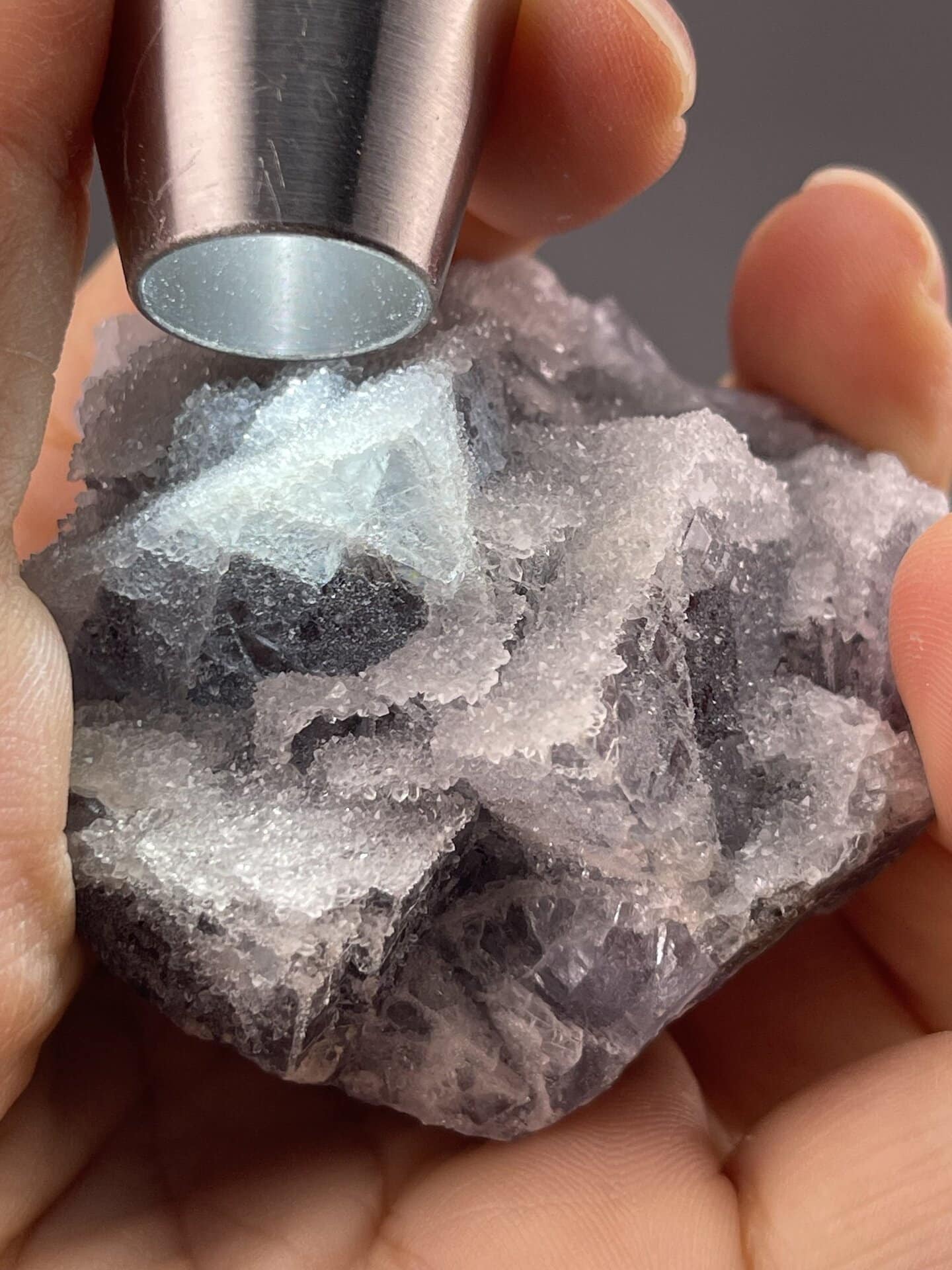 Deep purple fluorite cubes on matrix, Fujian, China, 4.1 g