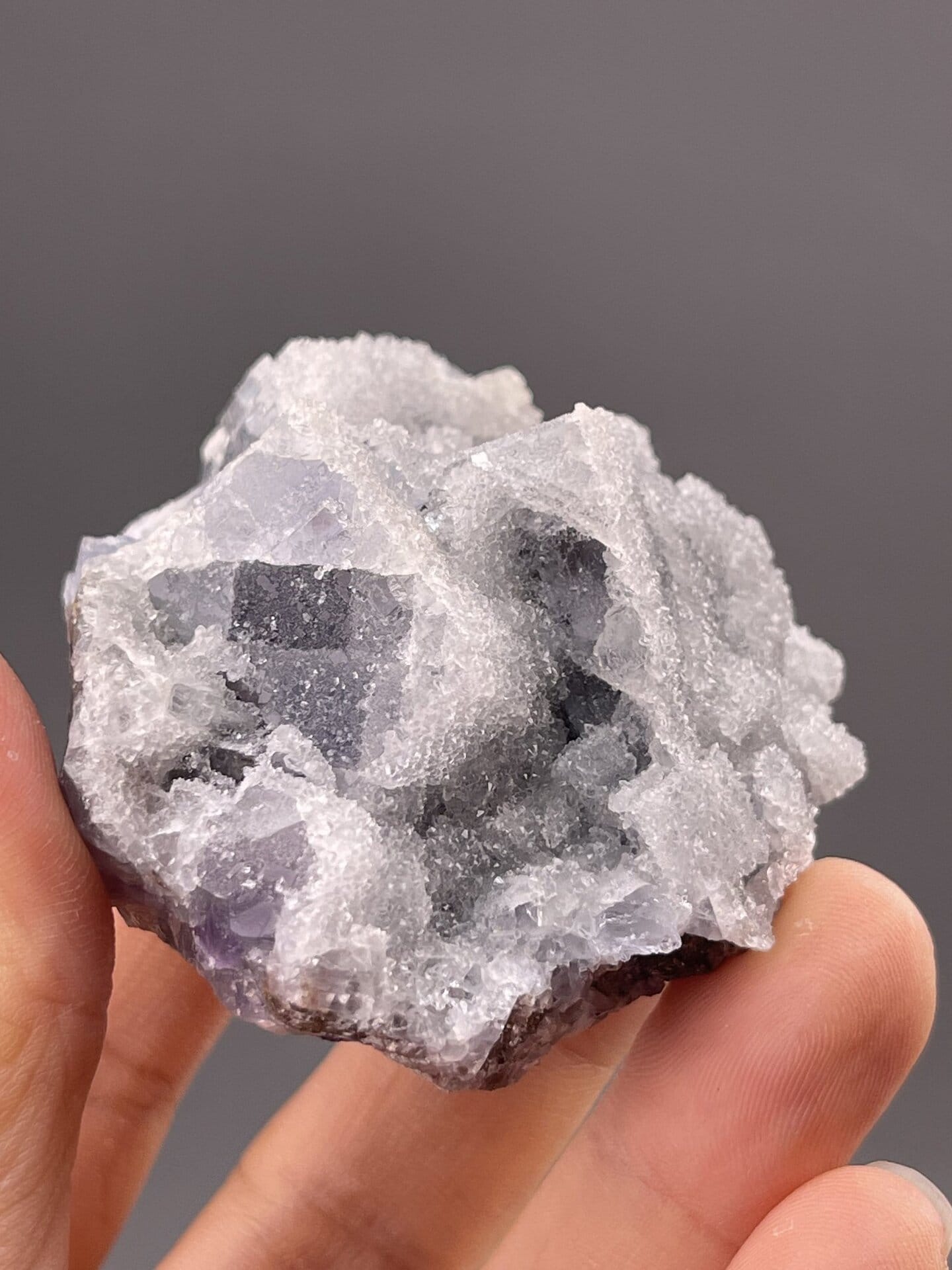 Front view of fluorite cluster, 21×21×15 mm, Fujian Province