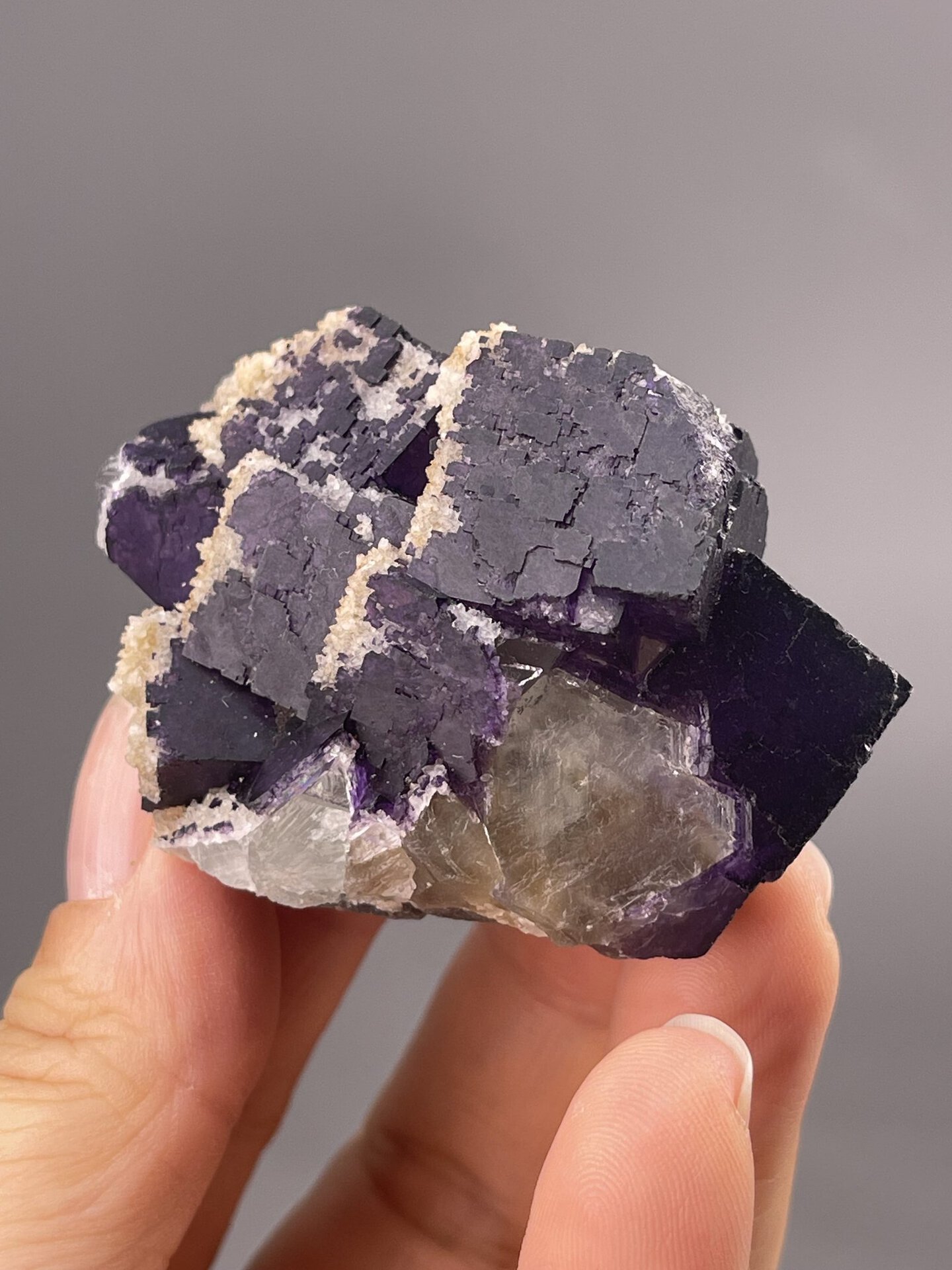Cubic Fluorite Specimen from Anshun, China – close-up of crystal surface