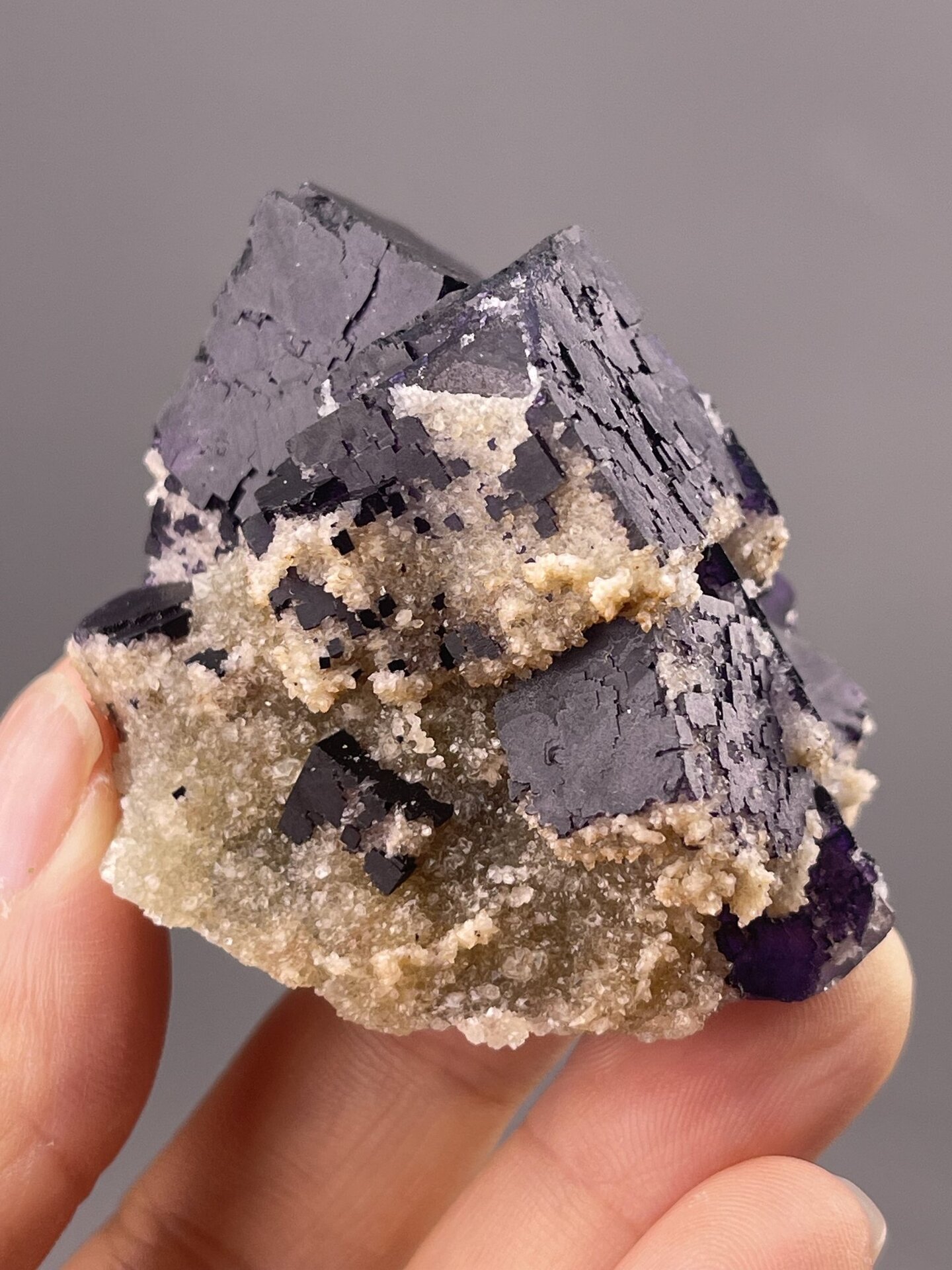 Cubic Fluorite Specimen from Anshun, China – top-down view