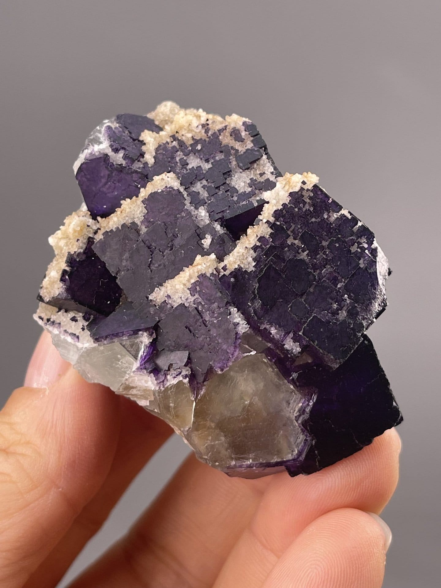 Cubic Fluorite Specimen from Anshun, China – reverse side