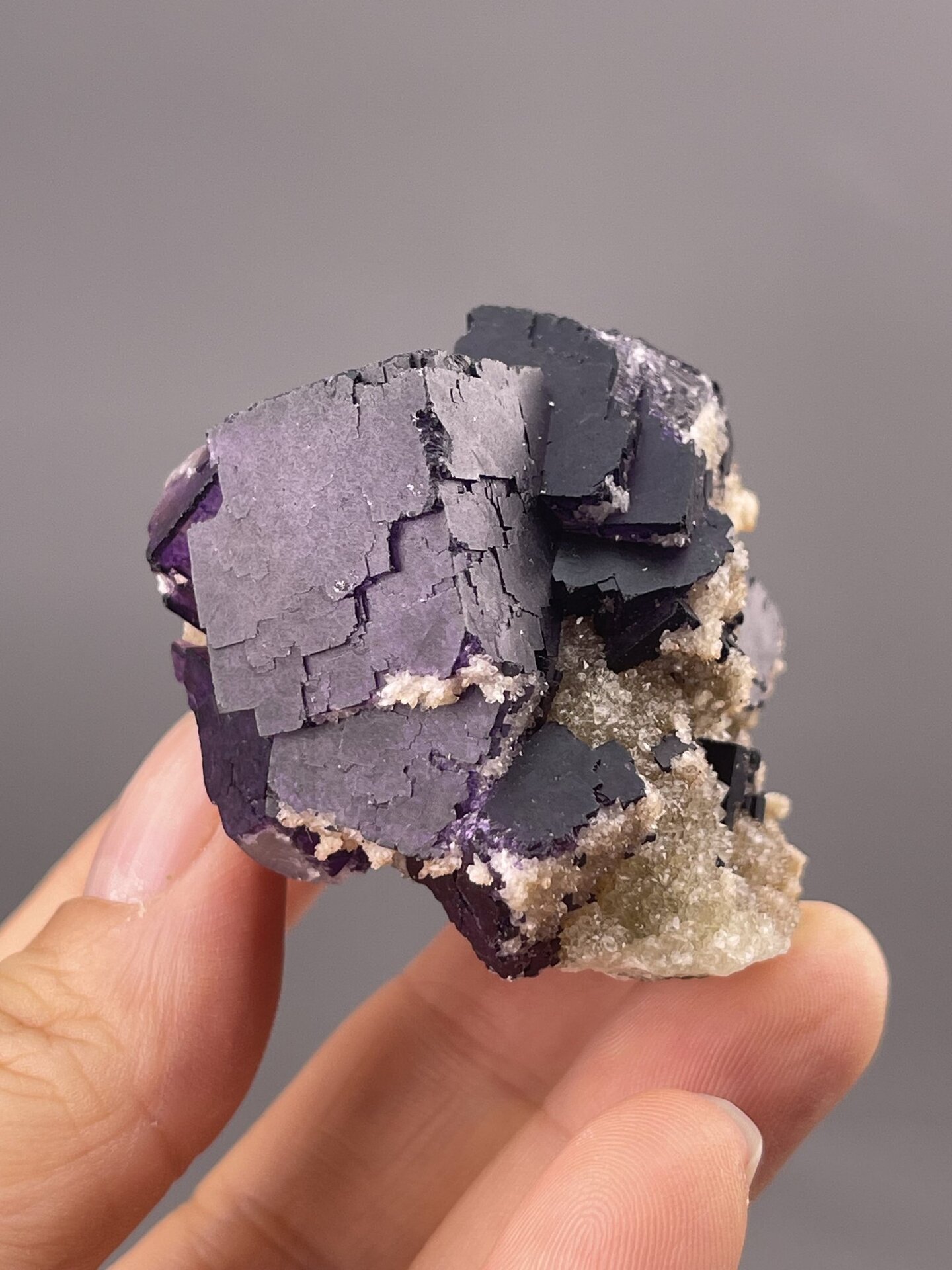 Cubic Fluorite Specimen from Anshun, China – crystal termination detail