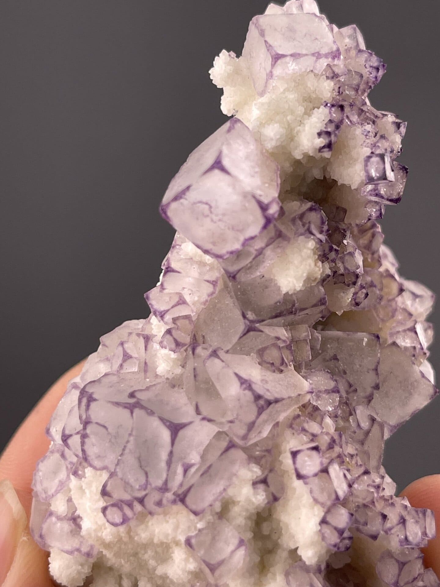 Colour-zoned purple fluorite crystal from Guizhou Province, SKU 1093