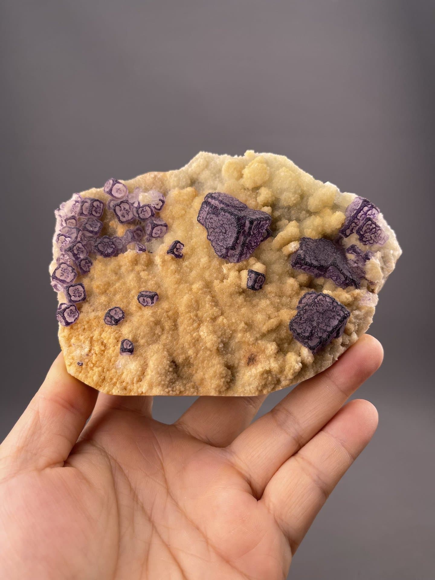 Deep purple fluorite cubic crystal from Guizhou Province, China