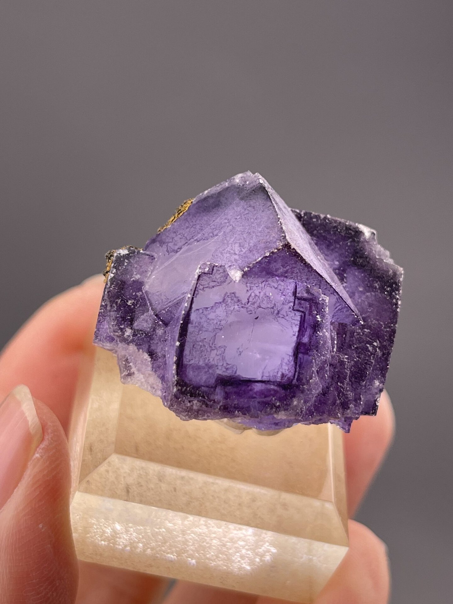 Purple fluorite cubic crystal from Yaogangxian Mine Hunan, SKU 1080