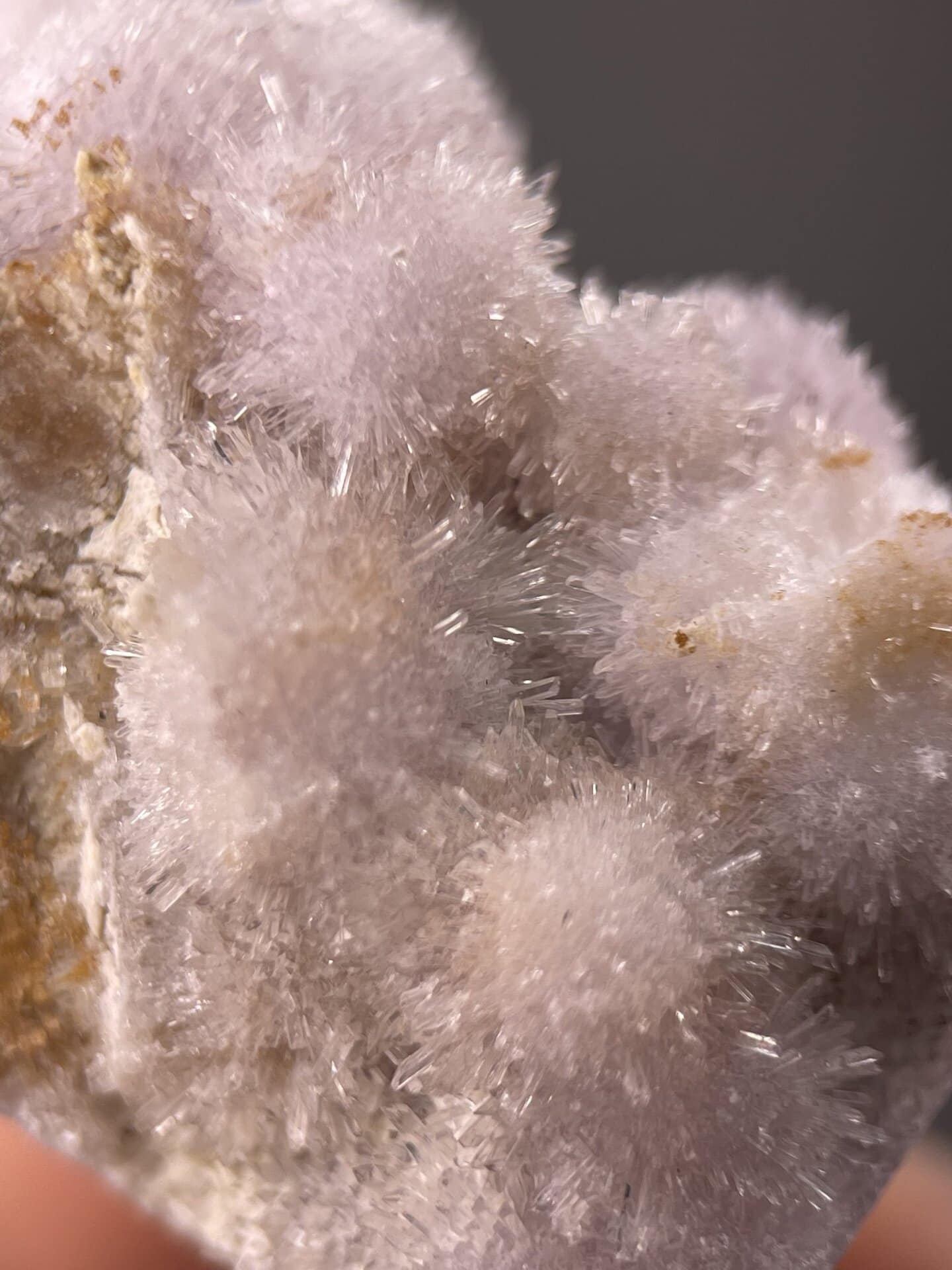 Delicate purple gypsum needles showing fine acicular form, 1.2 g