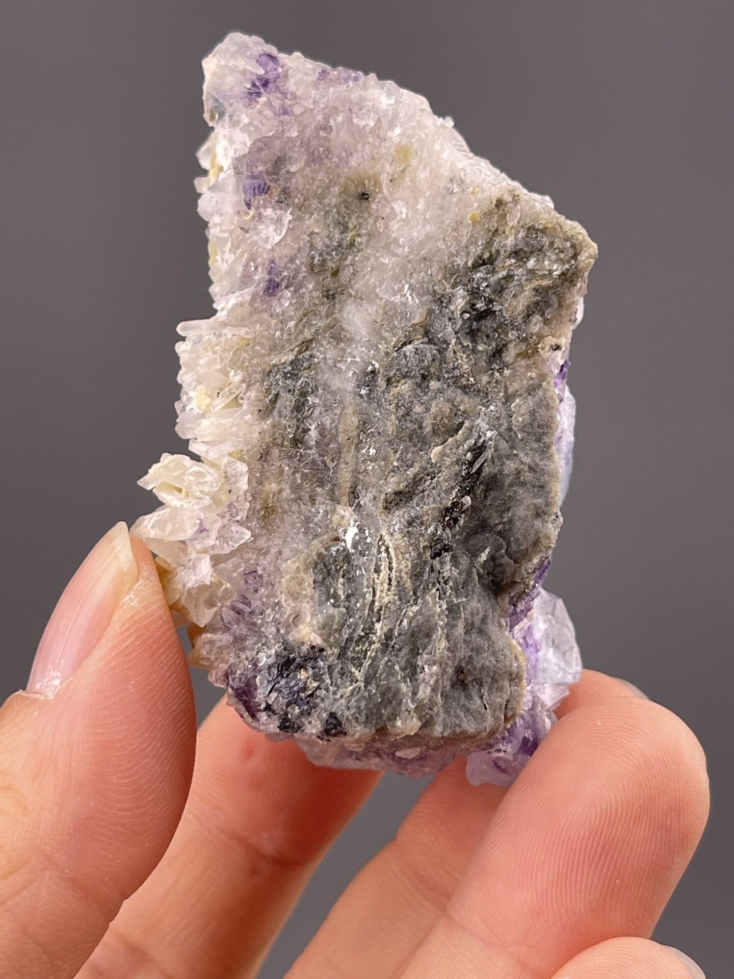 Purple phantom fluorite cluster from Yaogangxian Mine, SKU 1121