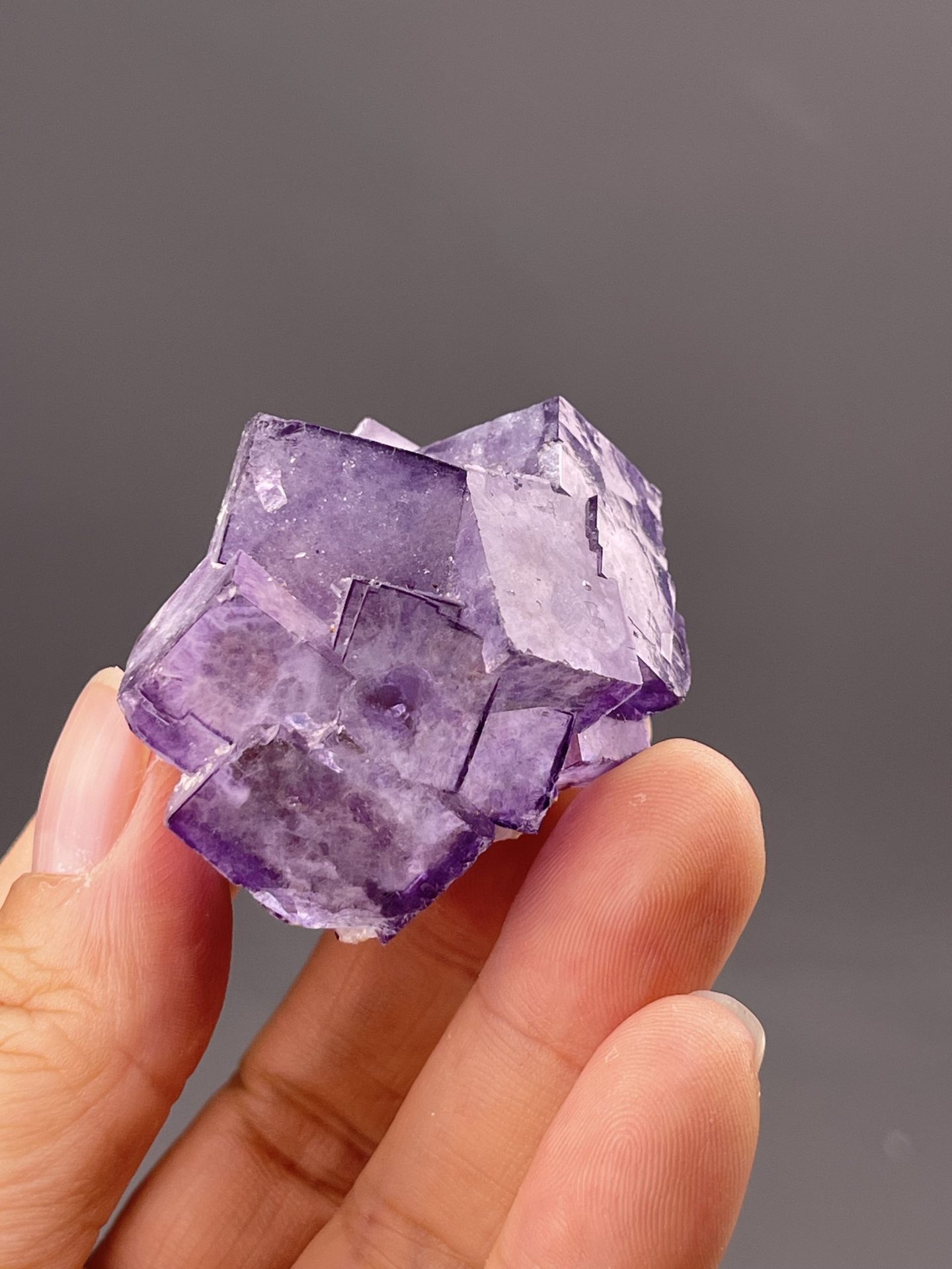 Green Fluorite Cube from Yaogangxian Mine, China – angled view showing matrix