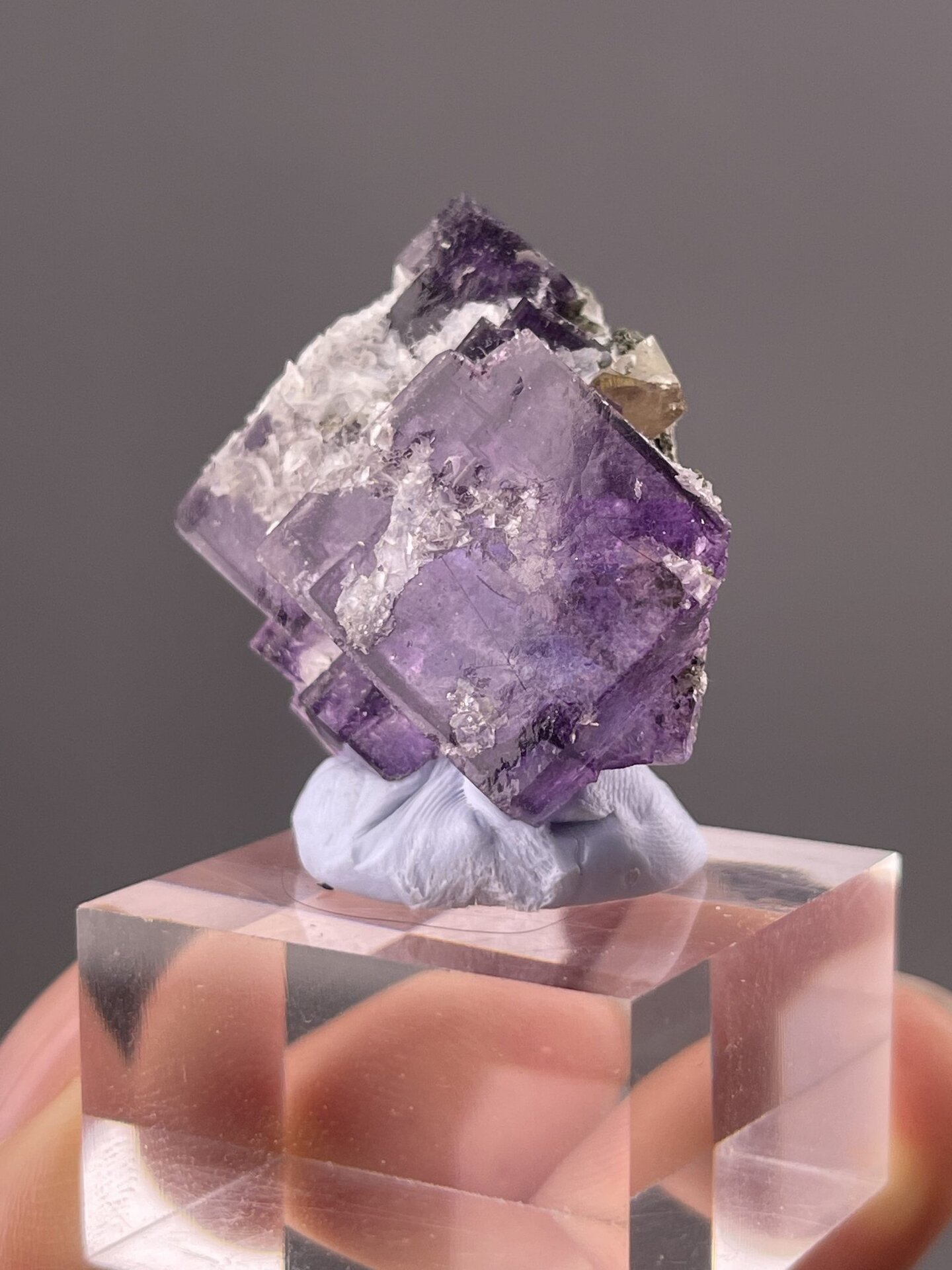 Purple Fluorite Crystals from Yaogangxian Mine, China – top-down view