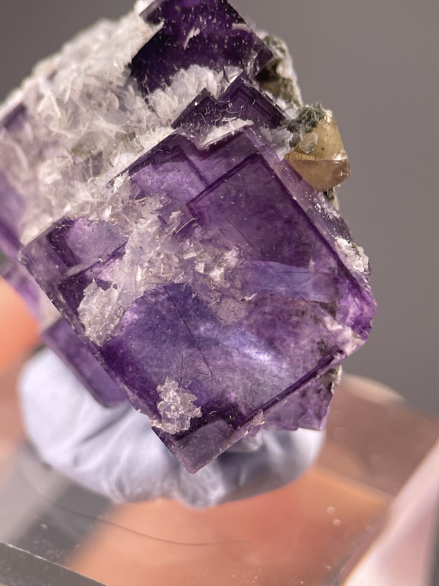 Purple Fluorite Crystals from Yaogangxian Mine, China – full specimen against white background