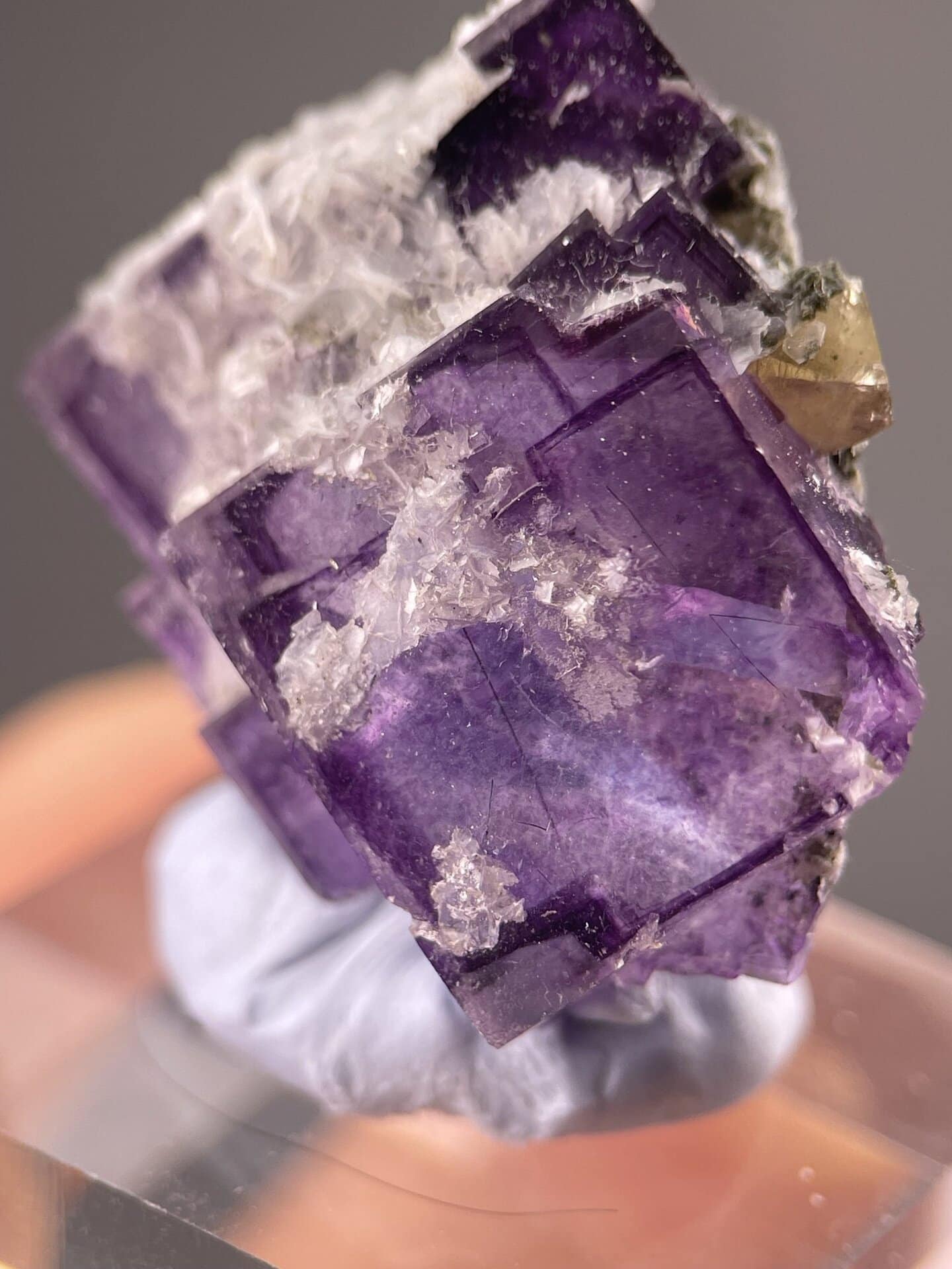 Purple Fluorite Crystals from Yaogangxian Mine, China – scale reference view