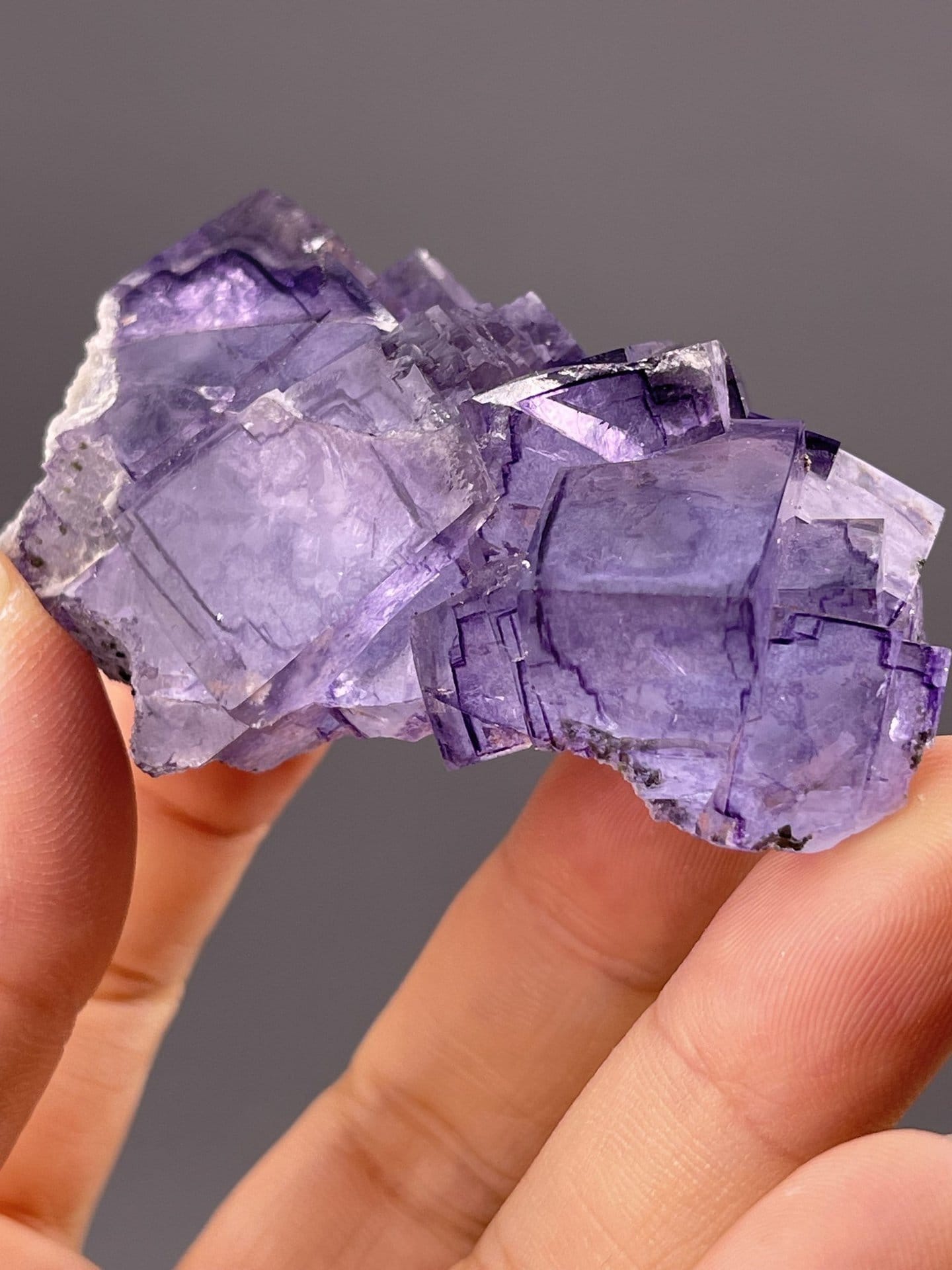 Detail of fluorite faces showing vitreous luster quality