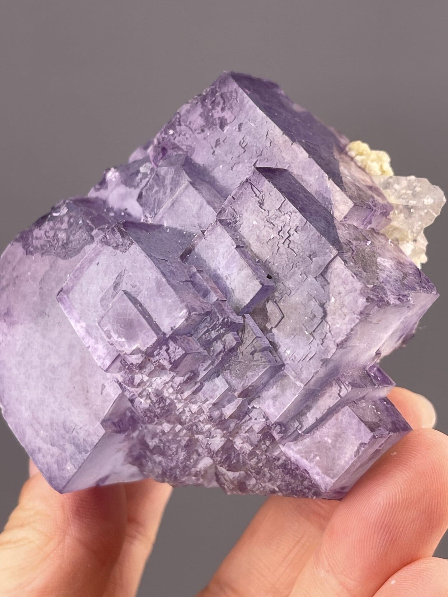 Fluorite Specimen from Chenzhou, Hunan – close-up of crystal surface