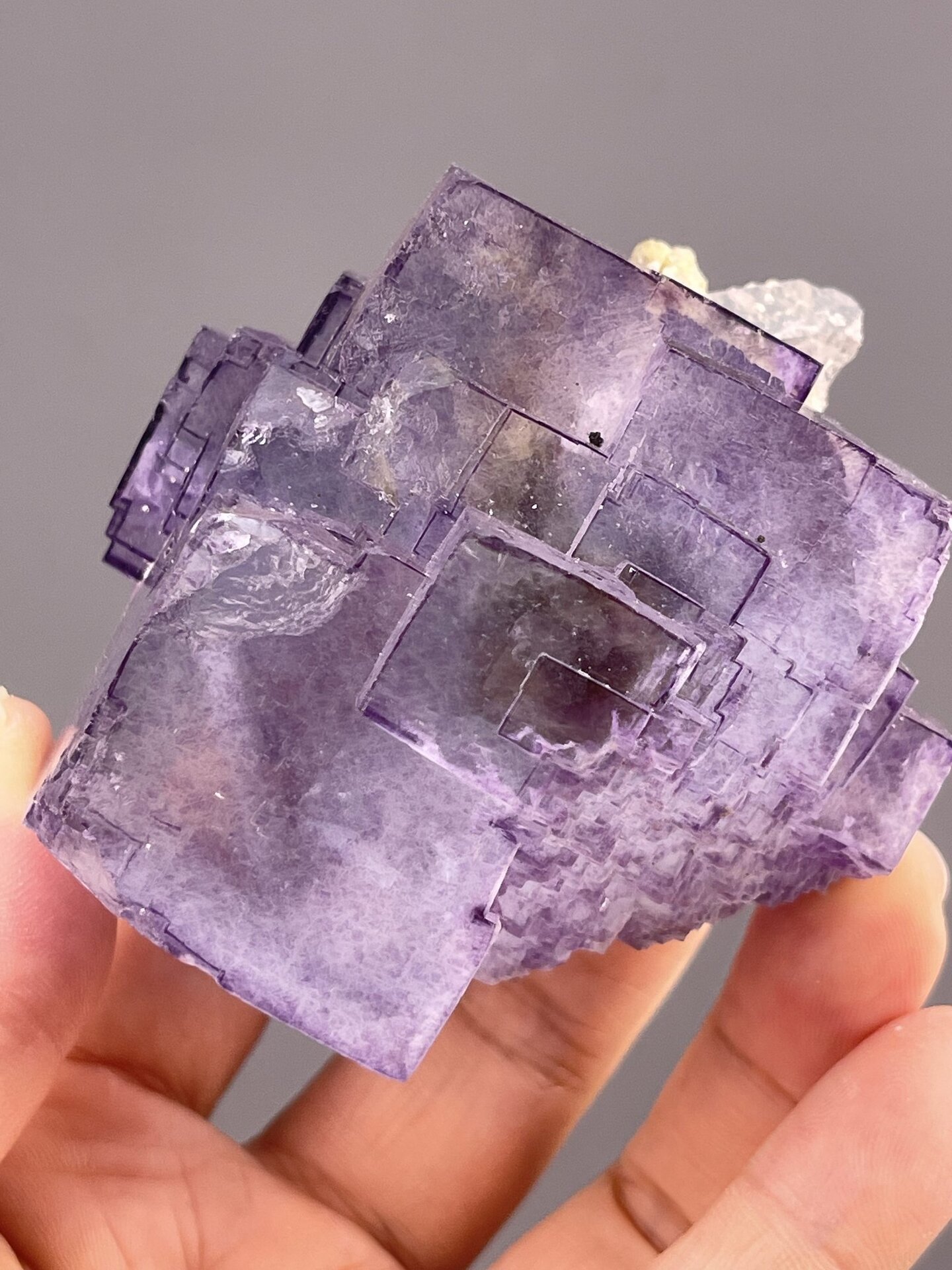 Fluorite Specimen from Chenzhou, Hunan – angled view showing matrix