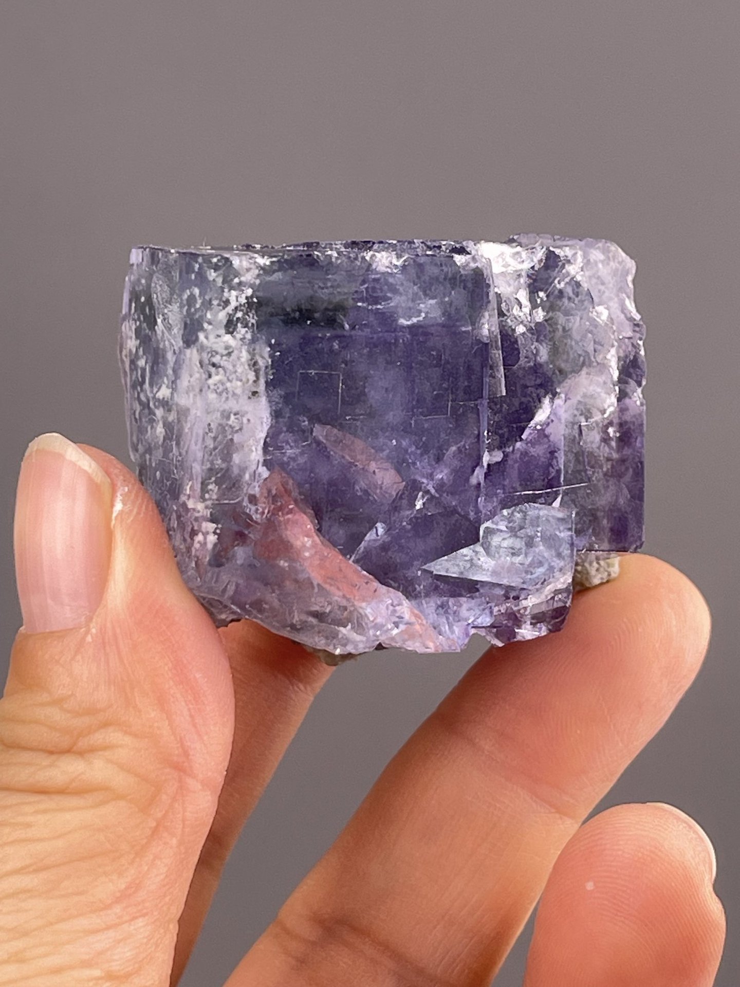 Miniature Fluorite Crystal from Yaogangxian Mine, China – close-up of crystal surface