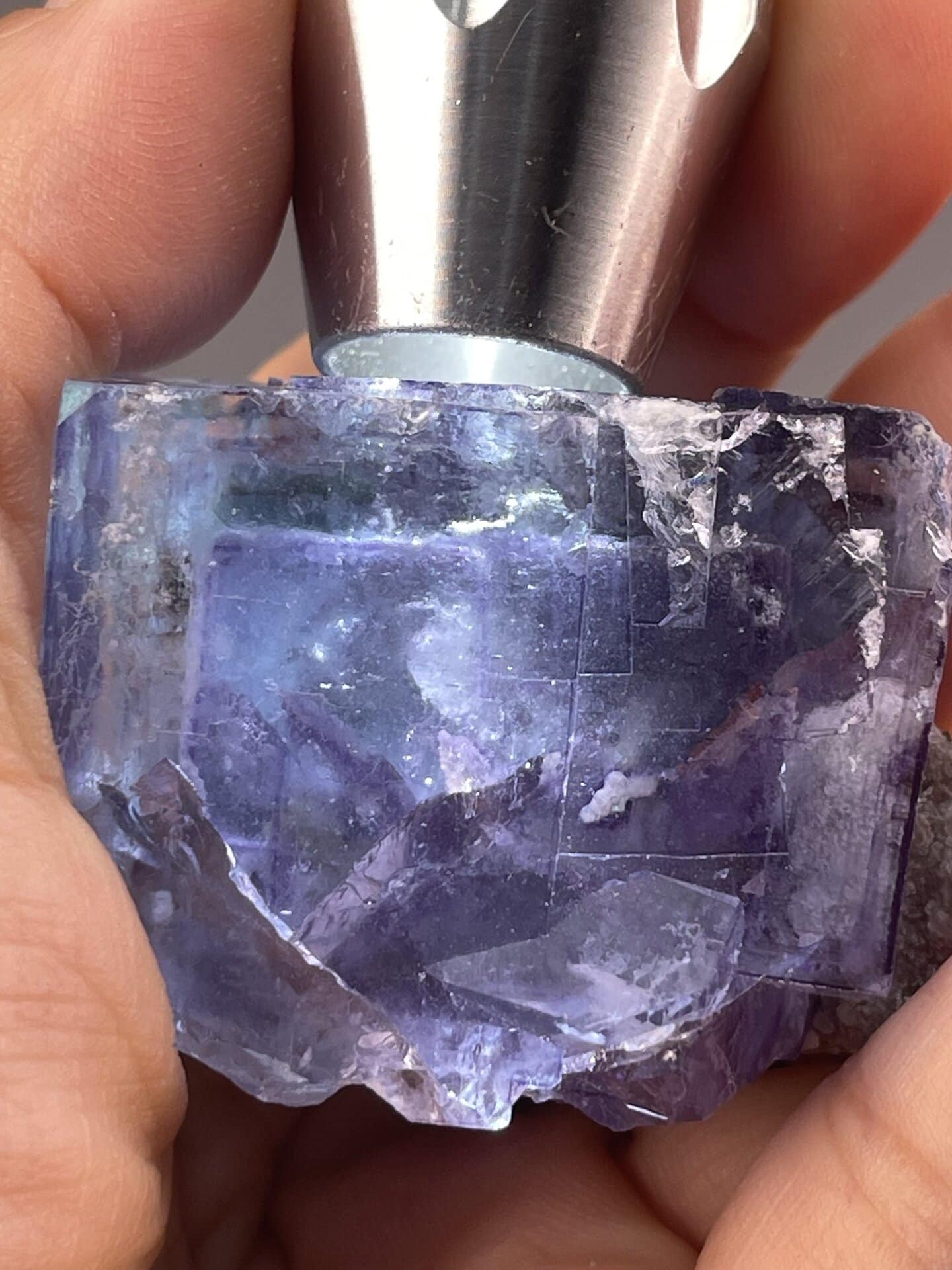 Miniature Fluorite Crystal from Yaogangxian Mine, China – lustre and transparency detail