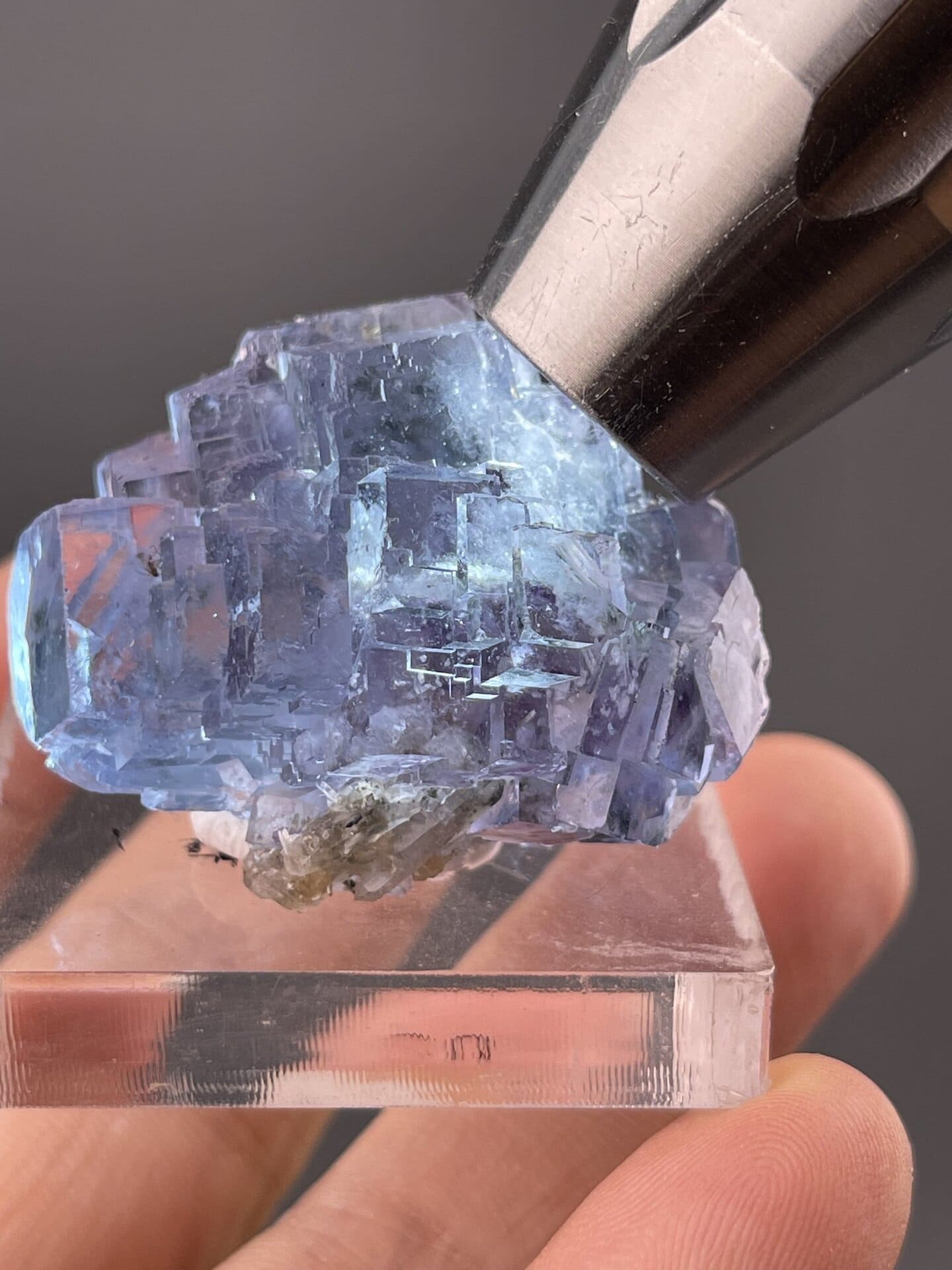 Purple stepped phantom fluorite from Yaogangxian Mine Hunan, SKU 1087