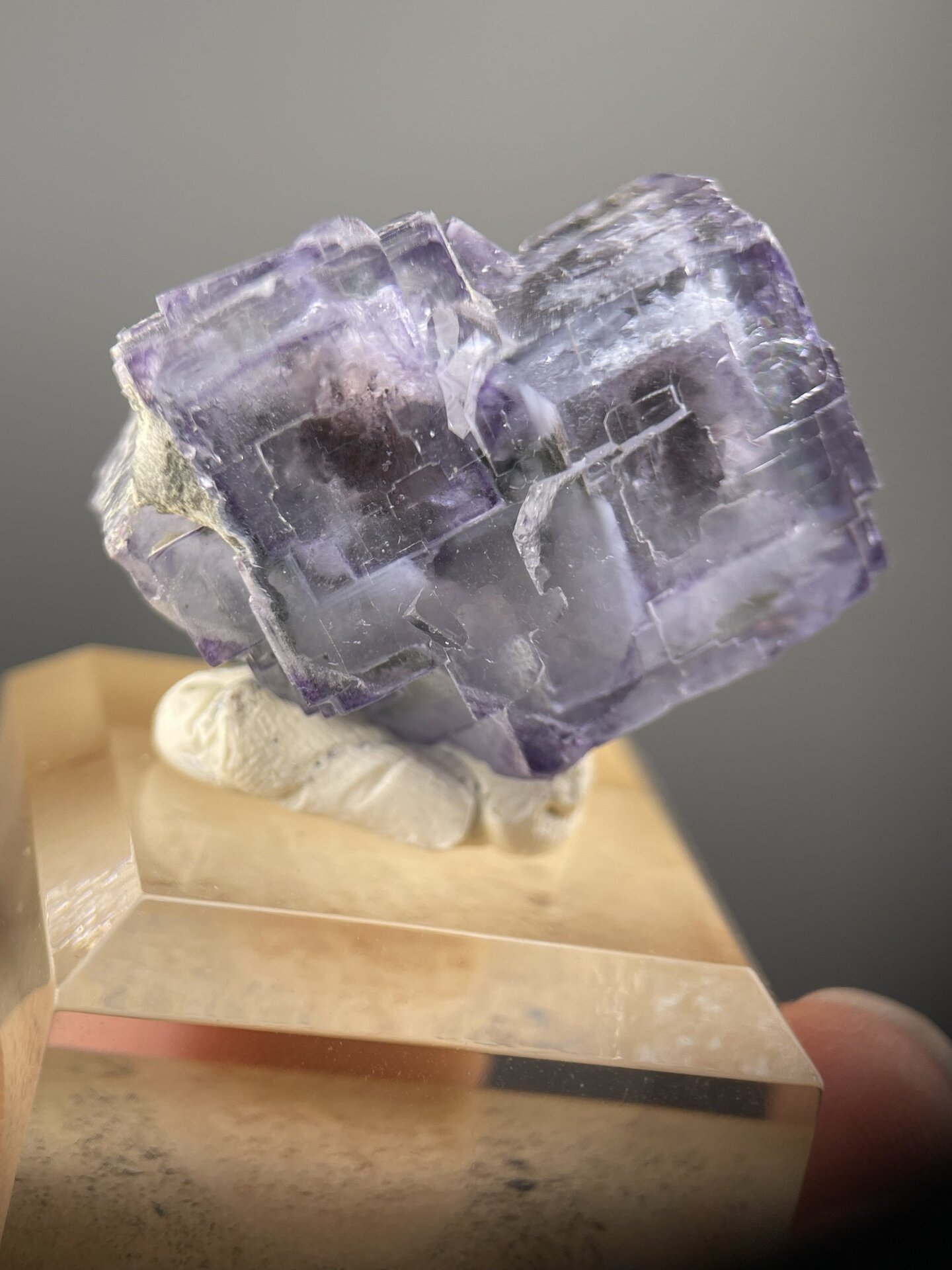 Purple phantom fluorite twinned crystal, Yaogangxian Mine, Chenzhou, Hunan