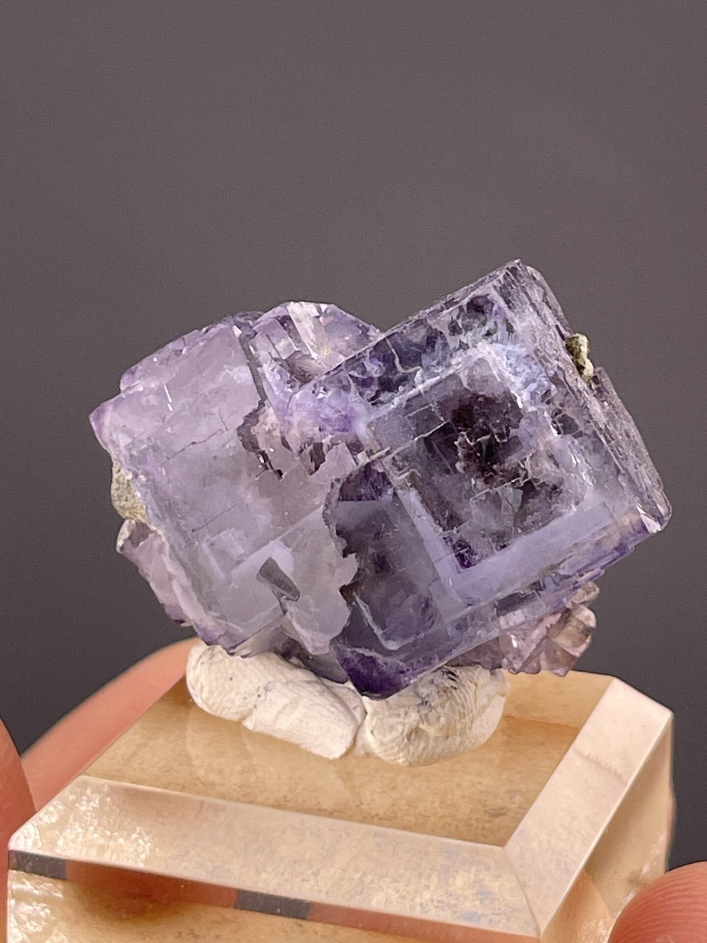 Purple phantom fluorite twinned crystal, Yaogangxian Hunan, SKU 1078
