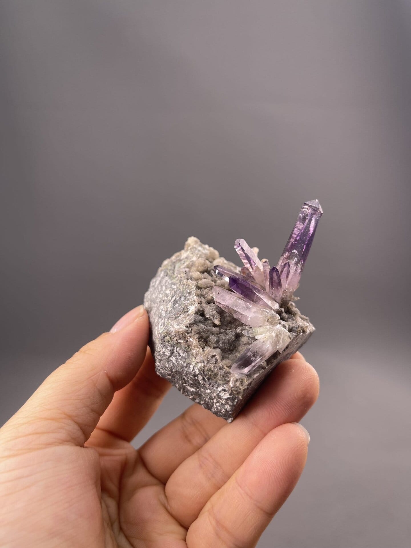 Amethyst Crystal Clusters from Vera Cruz, Mexico – close-up of crystal surface