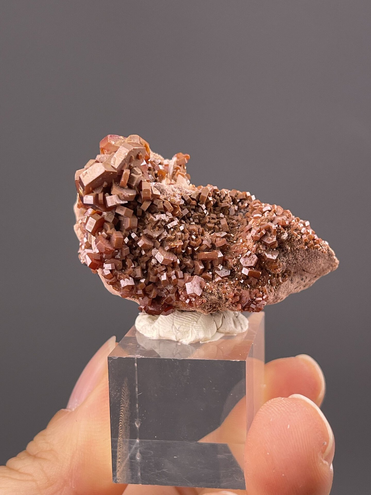 Detail of vanadinite showing adamantine luster quality