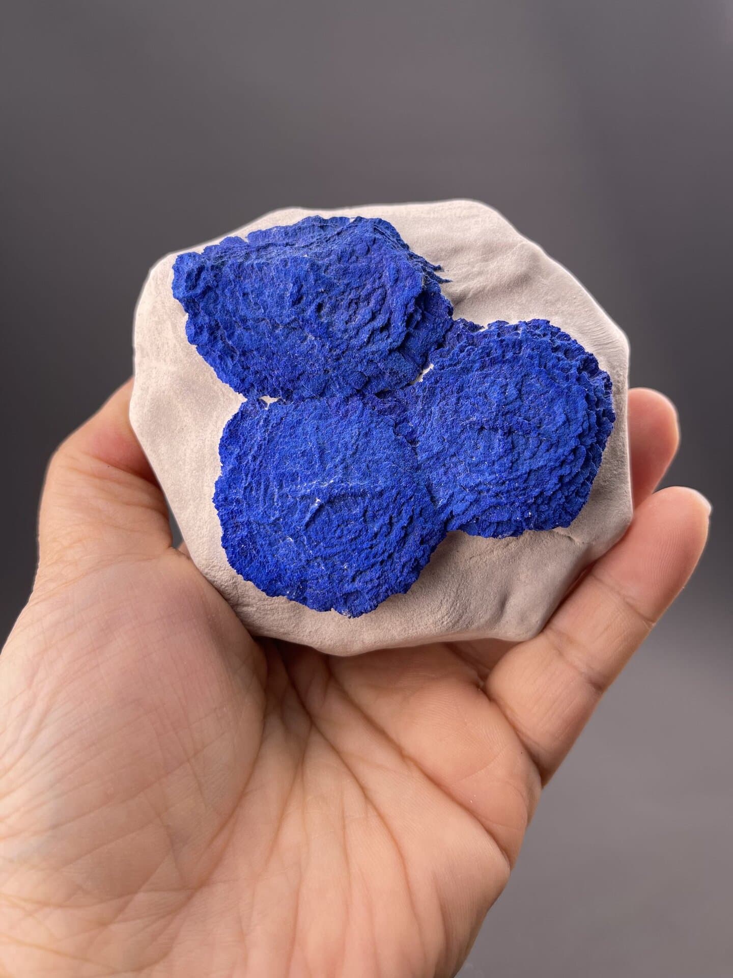 Royal blue azurite showing distinctive radial formation, 9.5 g