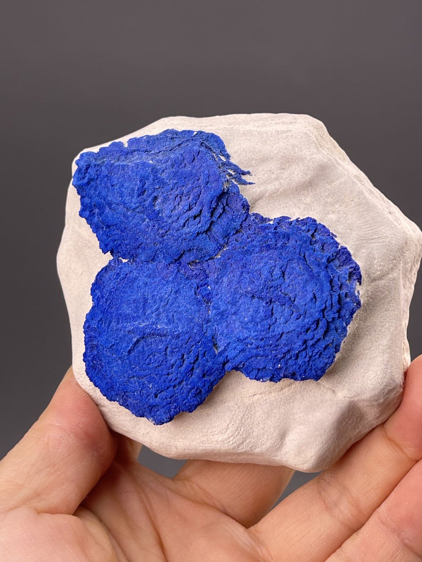 Close-up of azurite radiating pattern showing sunburst texture