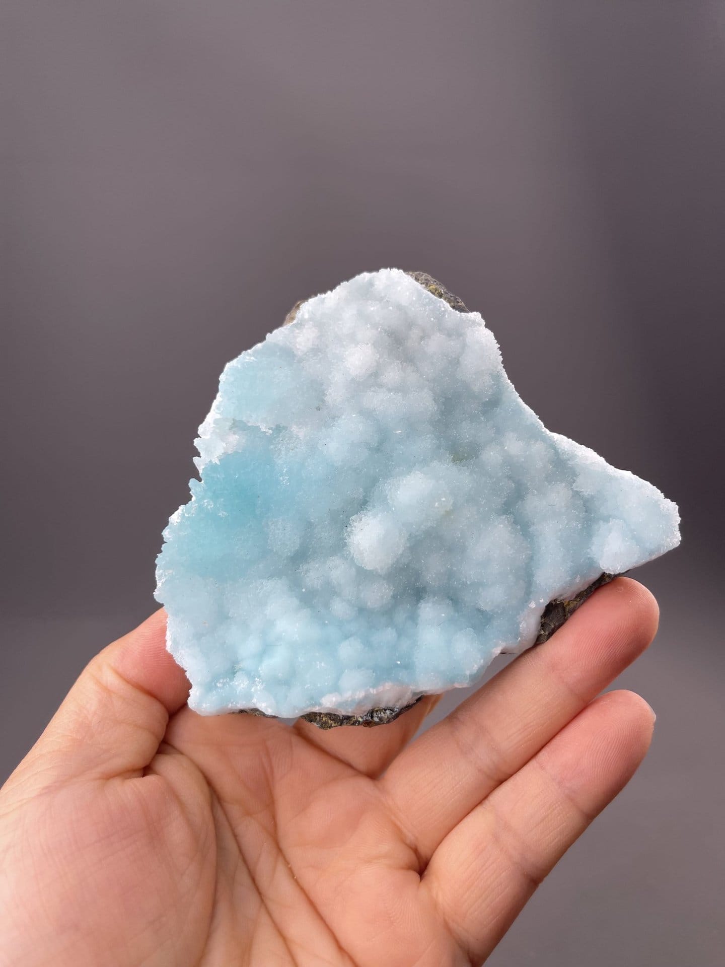 Top view of hemimorphite showing botryoidal surface pattern